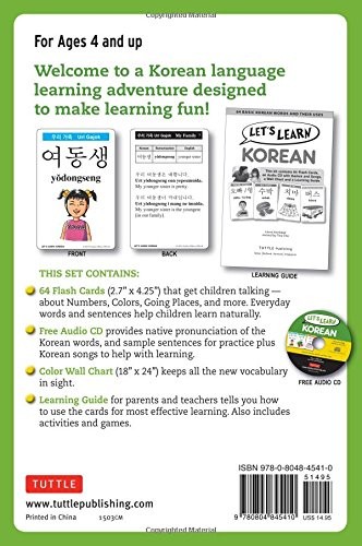 Let’s Learn Korean Kit: 64 Basic Korean Words and Their Uses (Flash Cards, Free