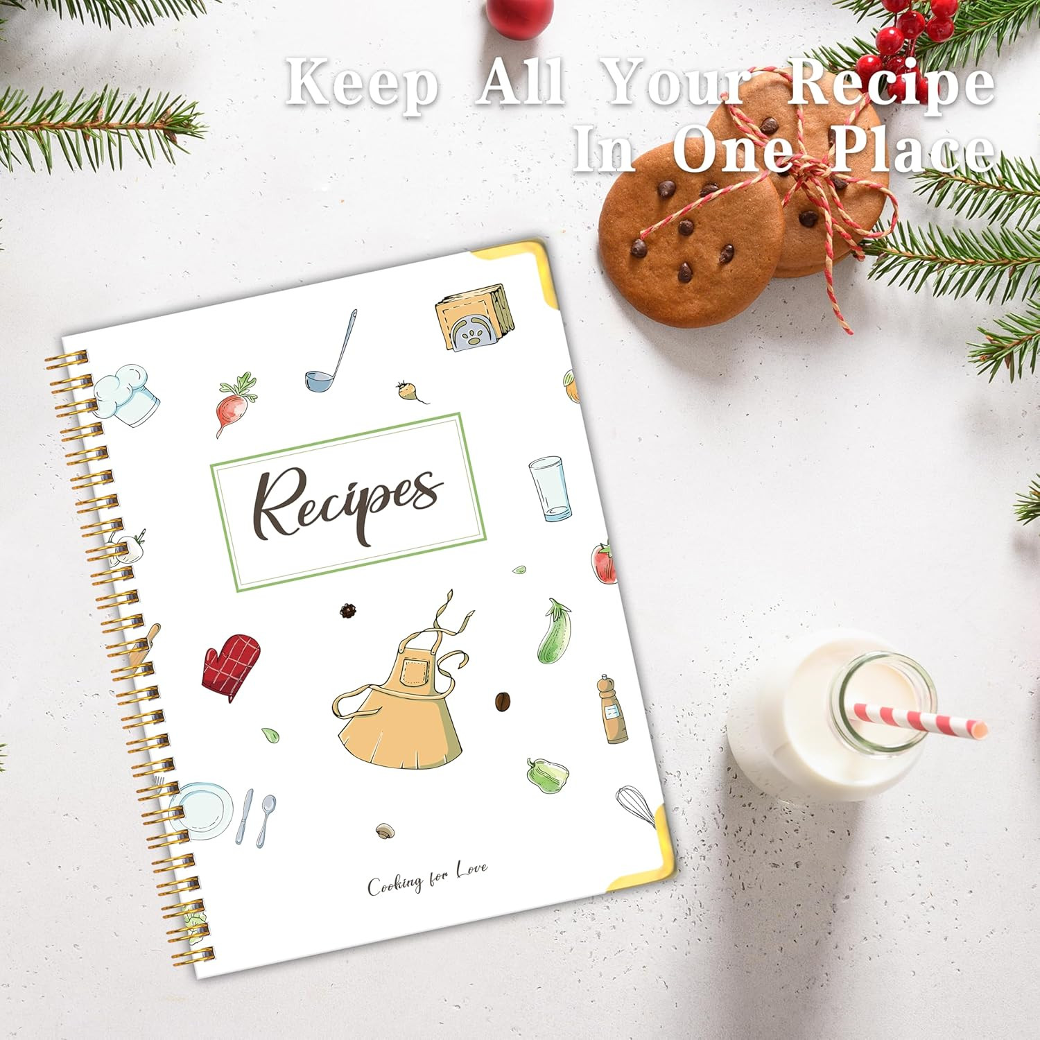 Recipe Book to Write in Your Own Recipes, Blank Cookbook with 175 Pages for Fami
