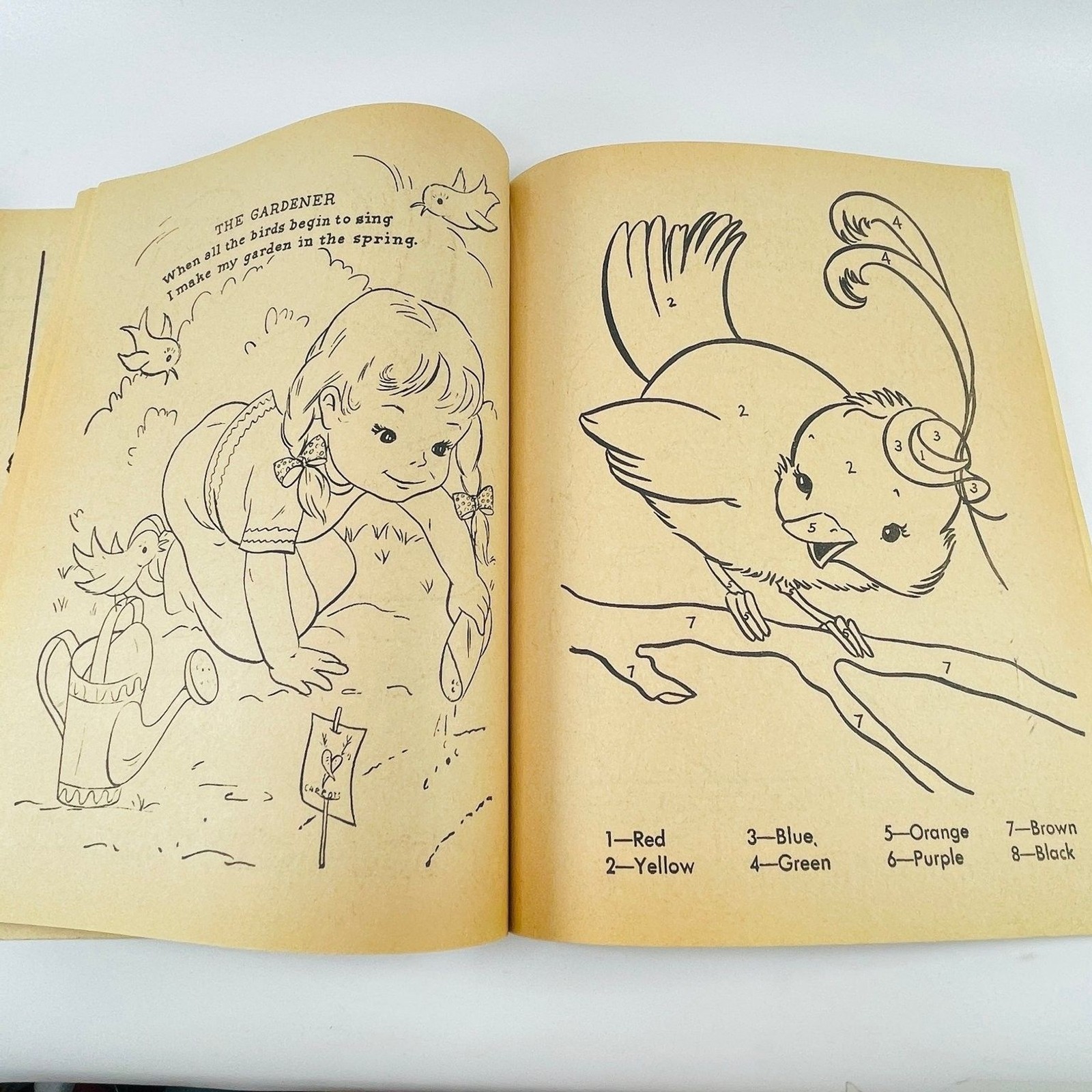 Kindergarten Play Artcraft 1960s Vintage Coloring Book Saalfield Uncolored