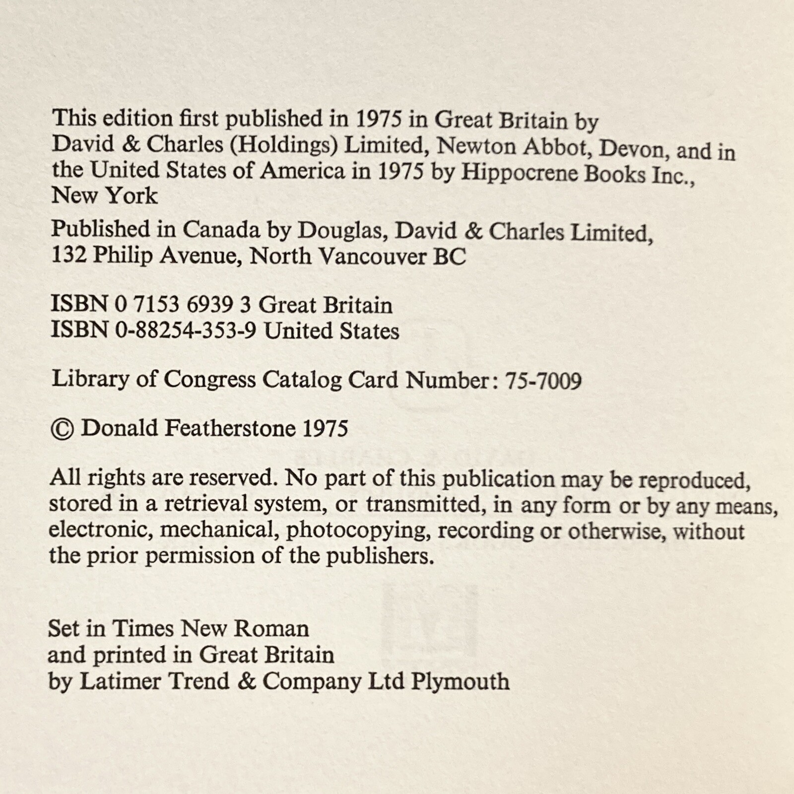 Wargaming Ancient & Medieval – Donald F. Featherstone (David & Charles 1975)