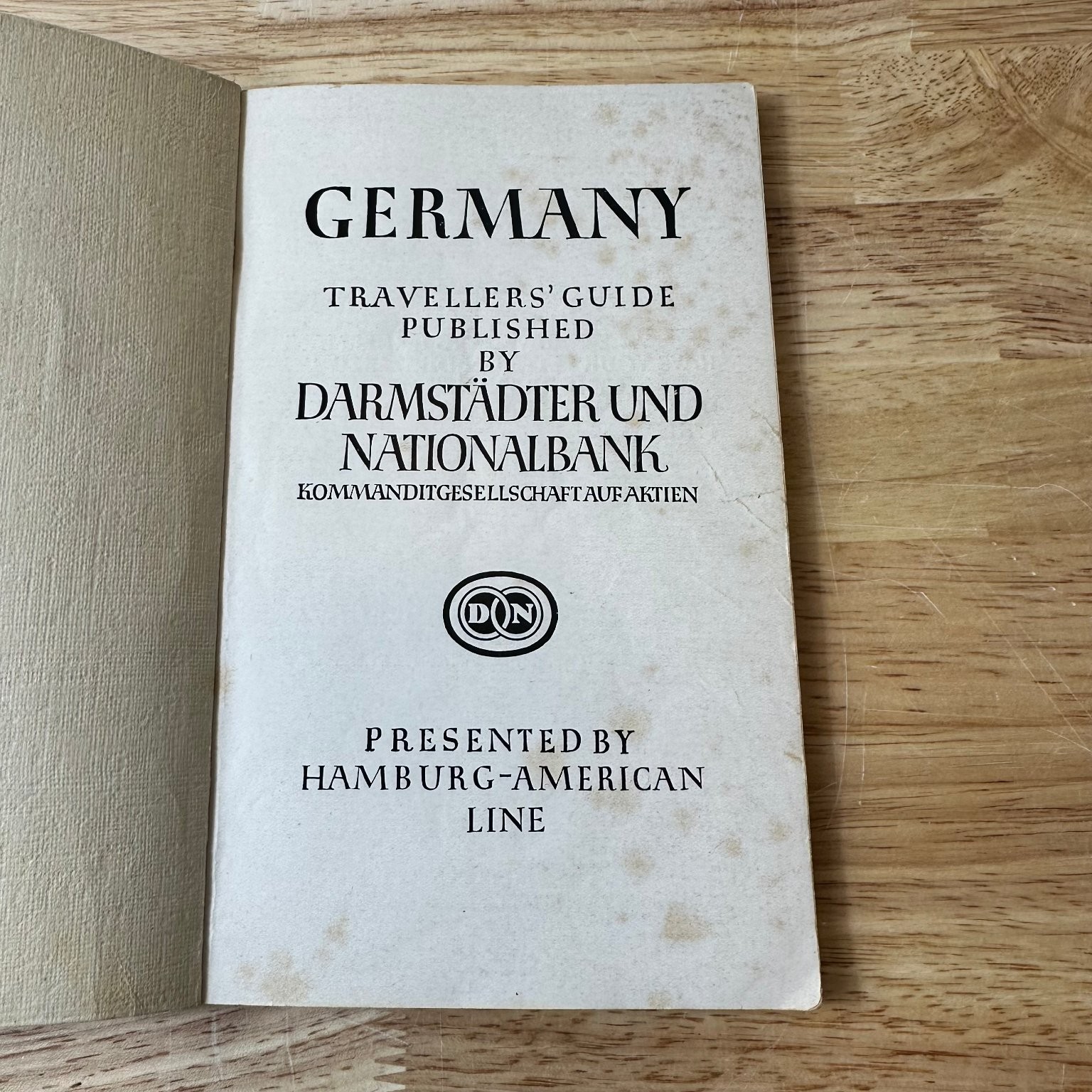 Germany Travellers‘ Guide 1930s Vintage Travel Map Darmstädter Bank