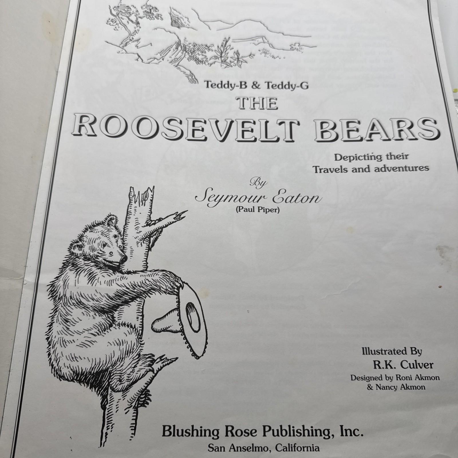 Roosevelt Bears Coloring Book 2000 14×11 3 Colored Pages 30 Pages Total