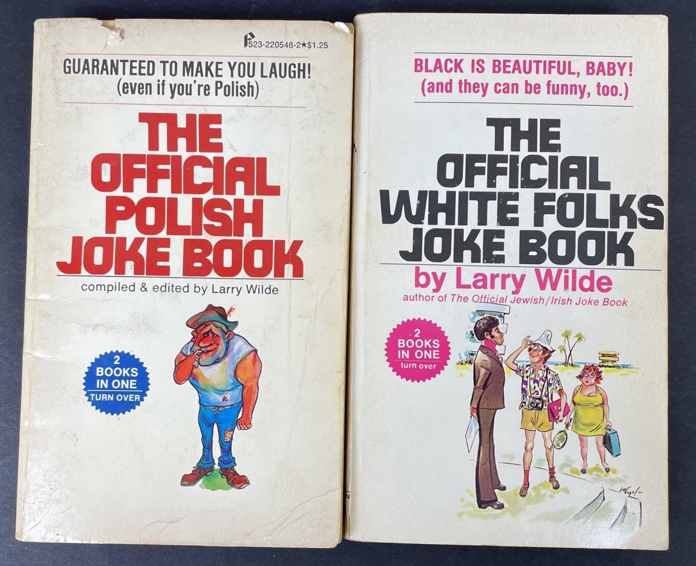 VTG Set of 2 The Official Black/White & Polish/Italian Joke Books by Larry Wilde