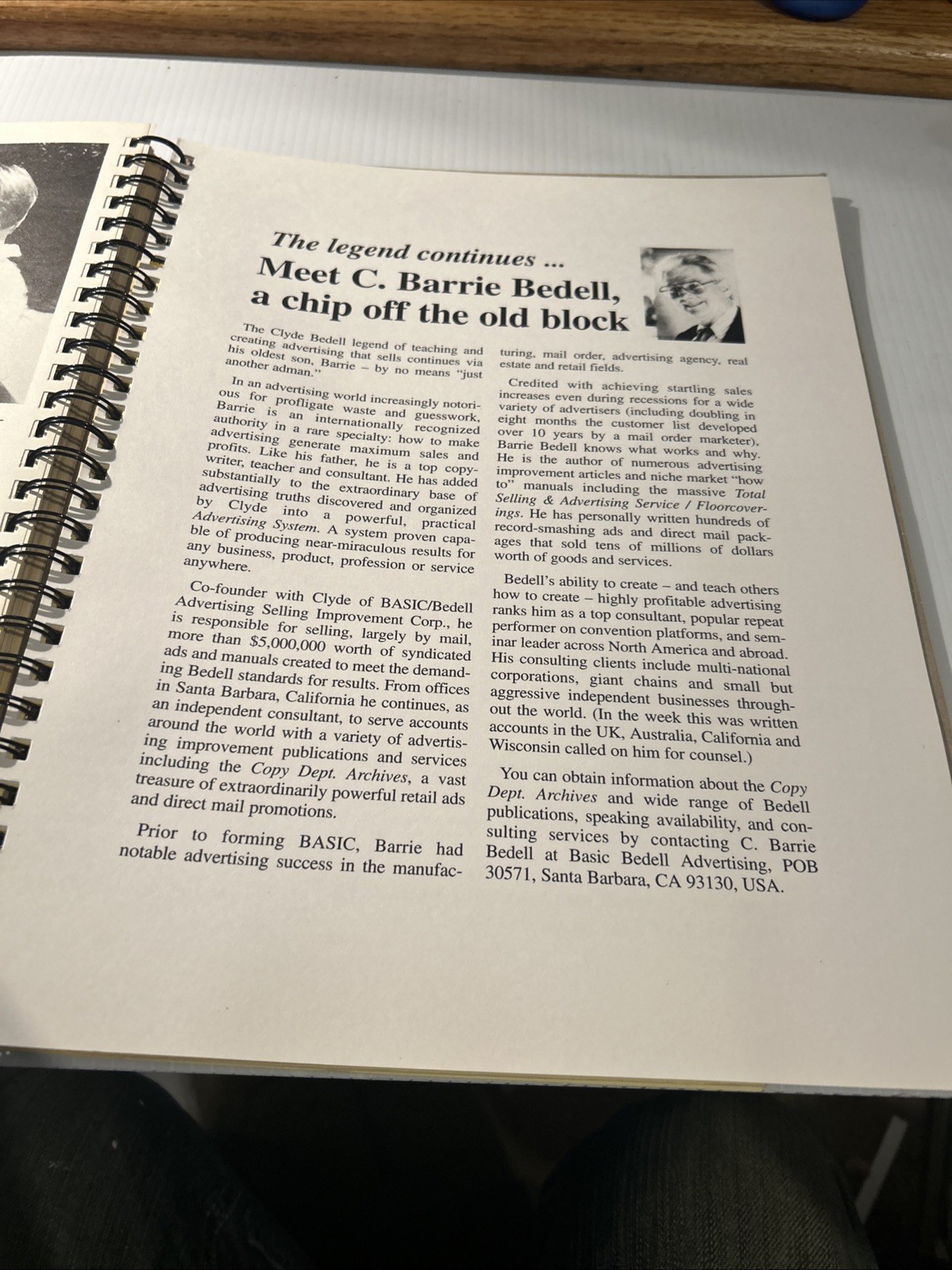 ADVERTISING MASTERY by Clyde Bedell – C. 1996 Lrg. Format – Spiral Bound RARE!!!
