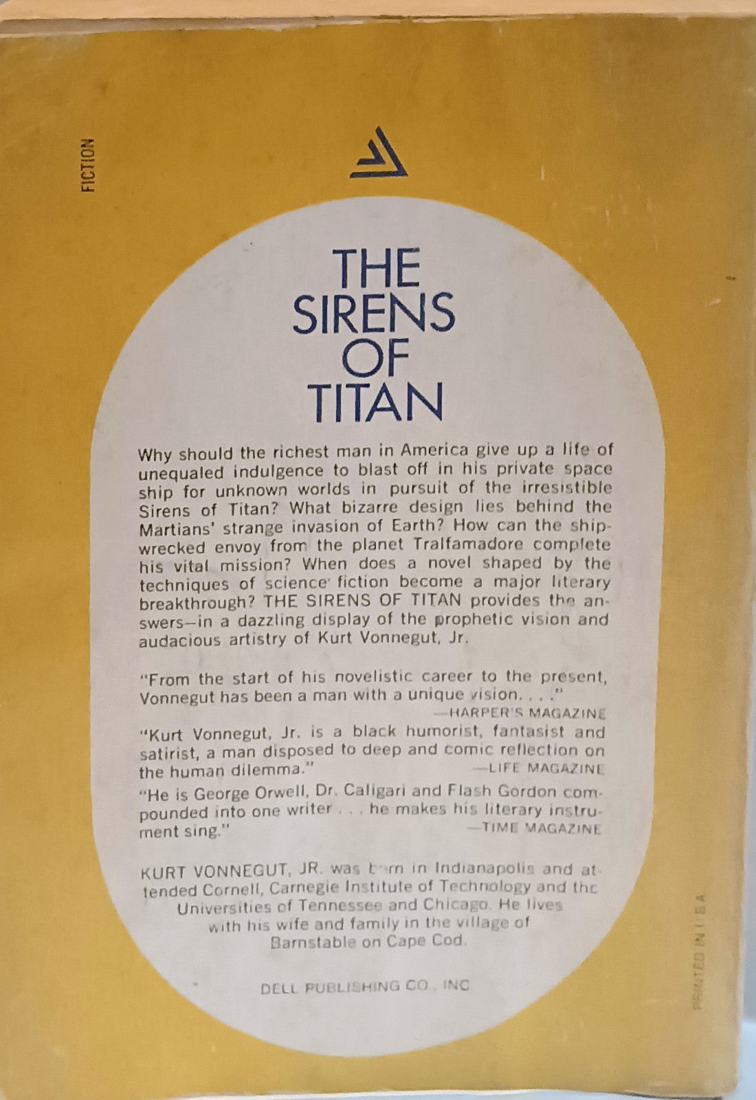 The Sirens of Titan-Kurt Vonnegut Jr-Dell Publishing-2nd Printing-1959-Soft Cove