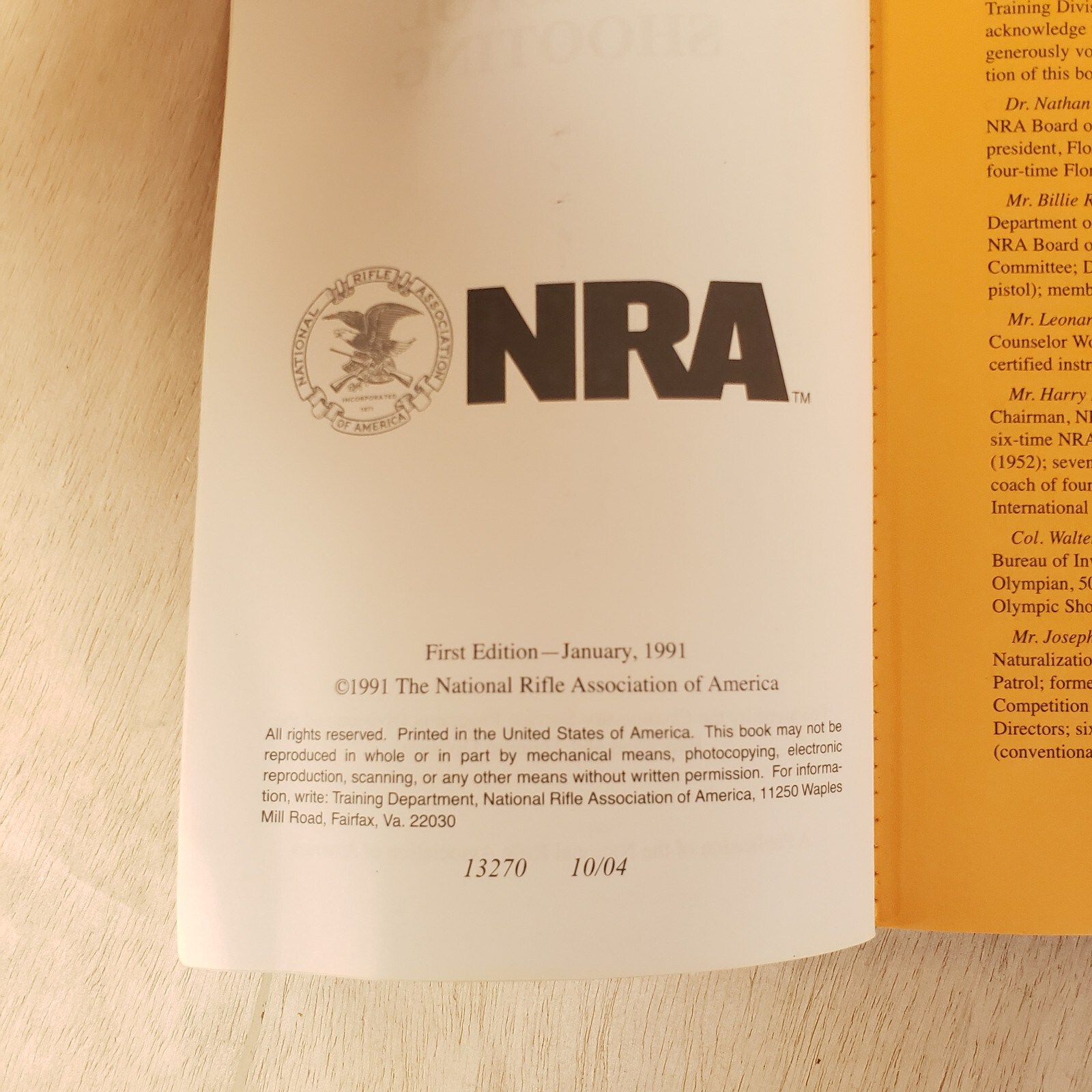 The Basics of Pistol Shooting January 1991 NRA Vintage 1st Edition 123 pages