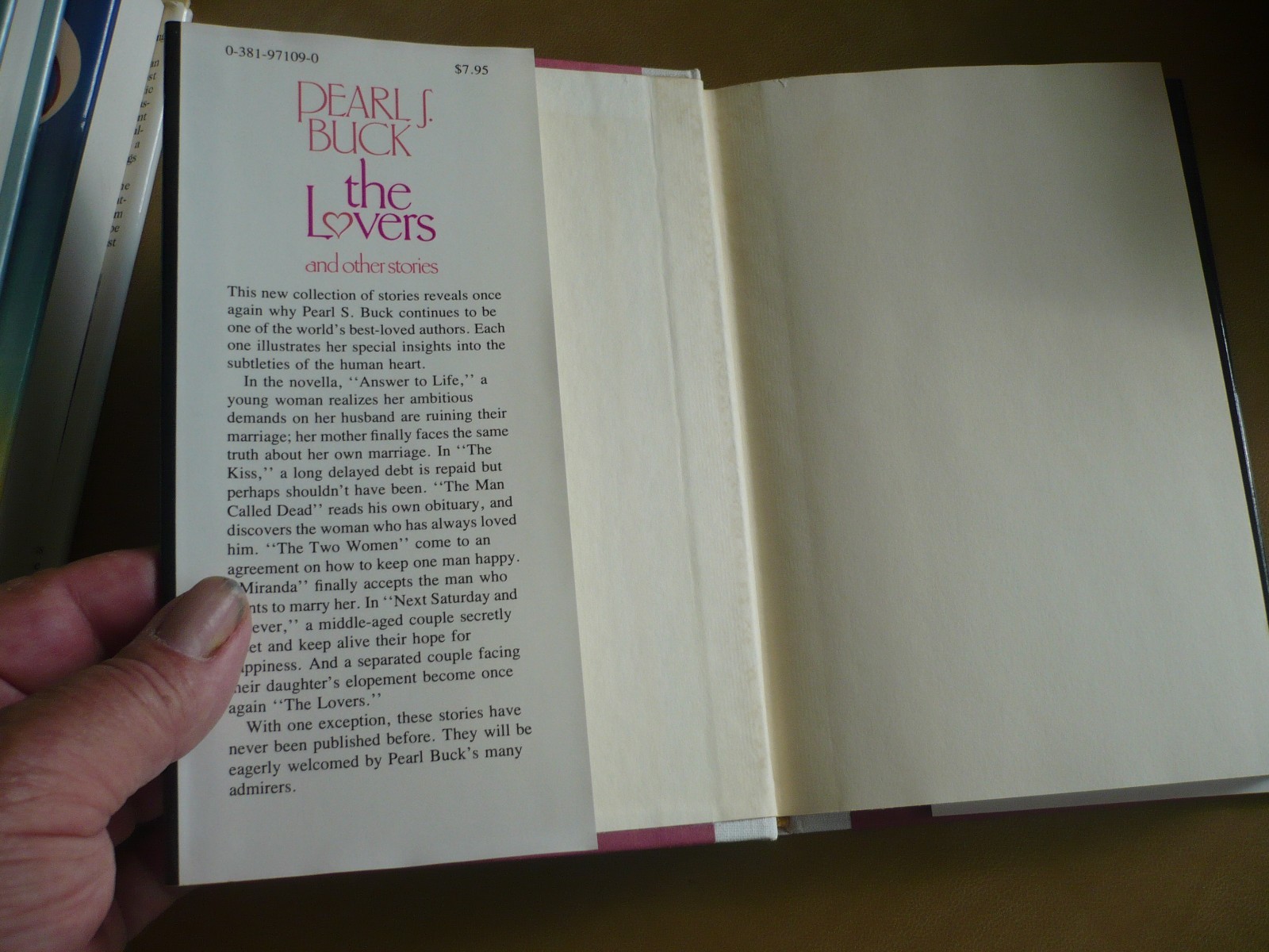 Lovers and Other Stories by Pearl S. Buck (Hardcover) VG in VG jacket
