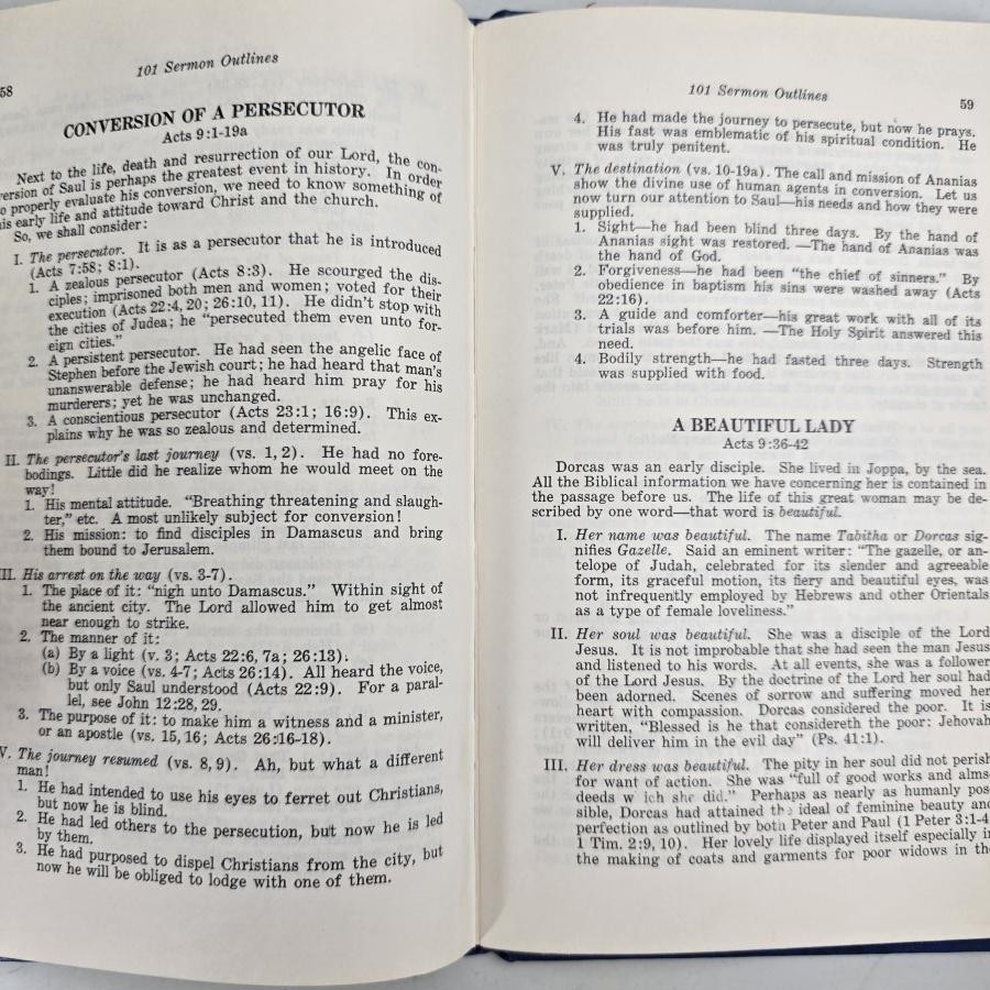 Vintage 101 Sermon Outlines Frank Cox HC 1971 Preaching Christian Book Vintage