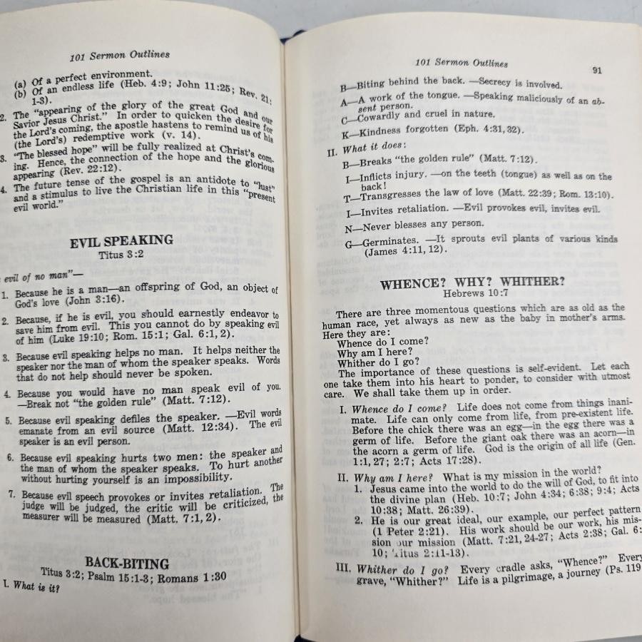 Vintage 101 Sermon Outlines Frank Cox HC 1971 Preaching Christian Book Vintage