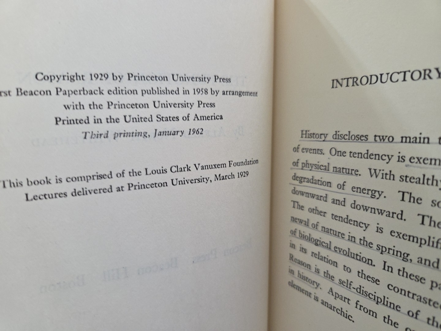 The Function of Reason by Alfred North Whitehead 1962 Beacon Press Paperback