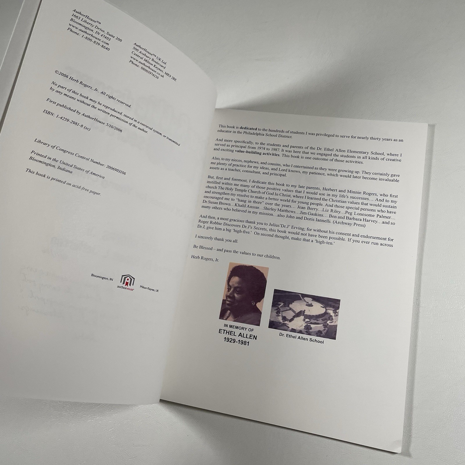 Roger Robbie Discovers Dr. J’s Secrets Signed Book Herb Rogers Jr 2006 Autograph