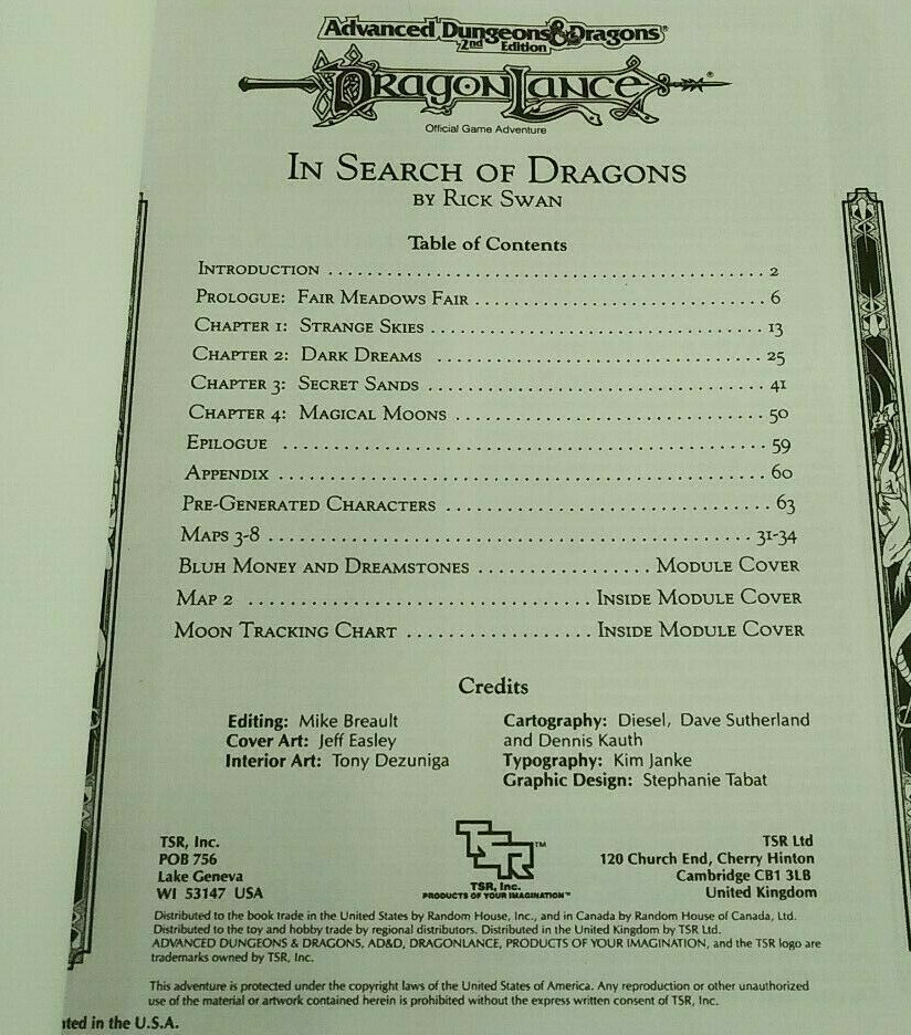 DLE1 In Search of Dragons – Dragonlance – Dungeons & Dragons – D&D – AD&D