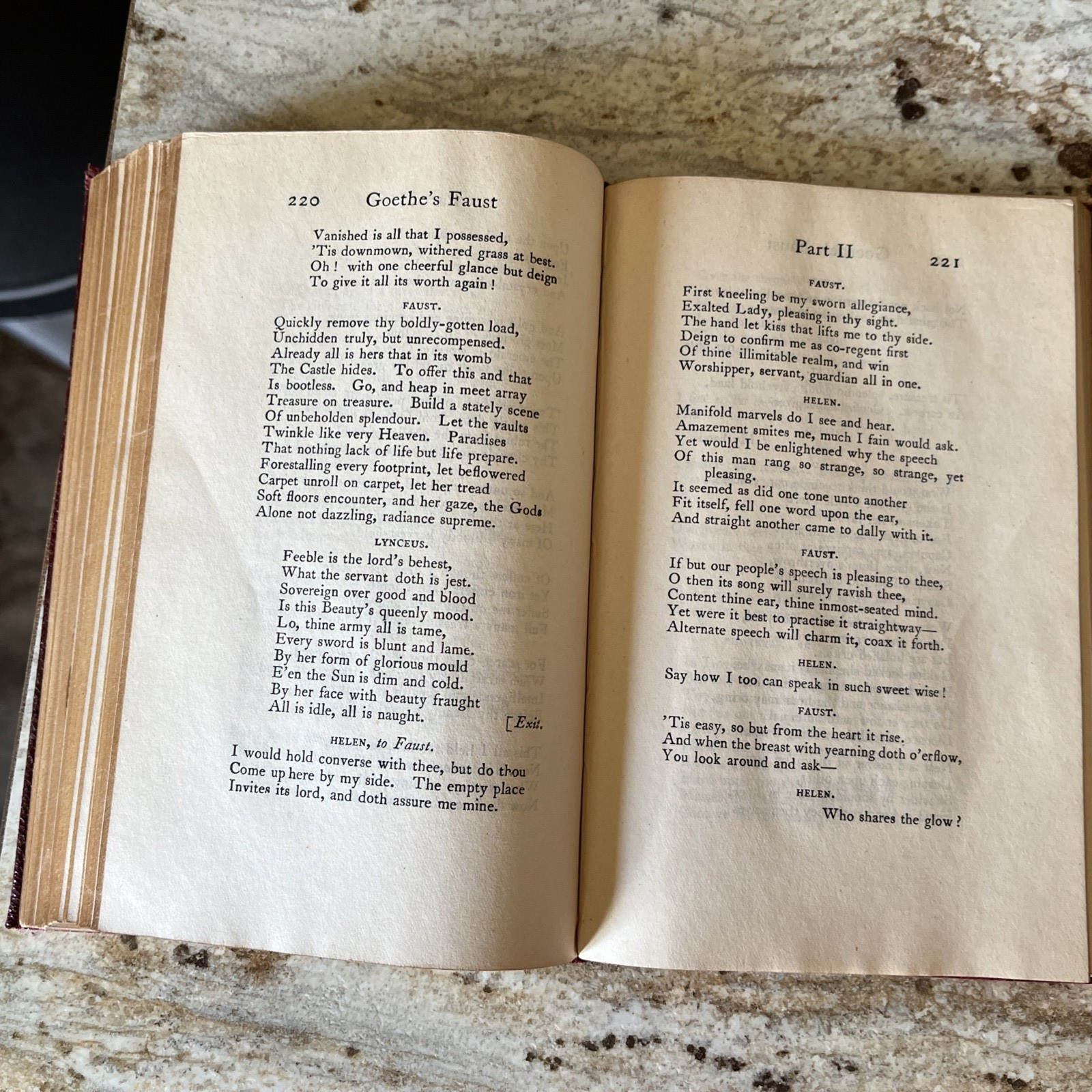 Antique Book Goethe’s Faust Parts I & II 1919 Red Leather Printed Great Britain