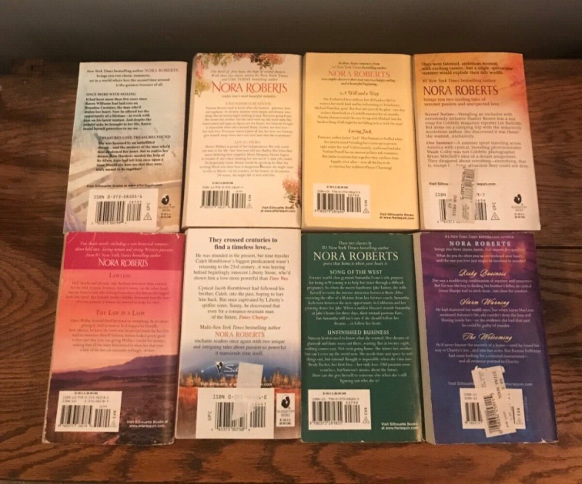 Lot of 8 books by Nora Roberts MULTIPLE Titles in Each Book Short Stories 