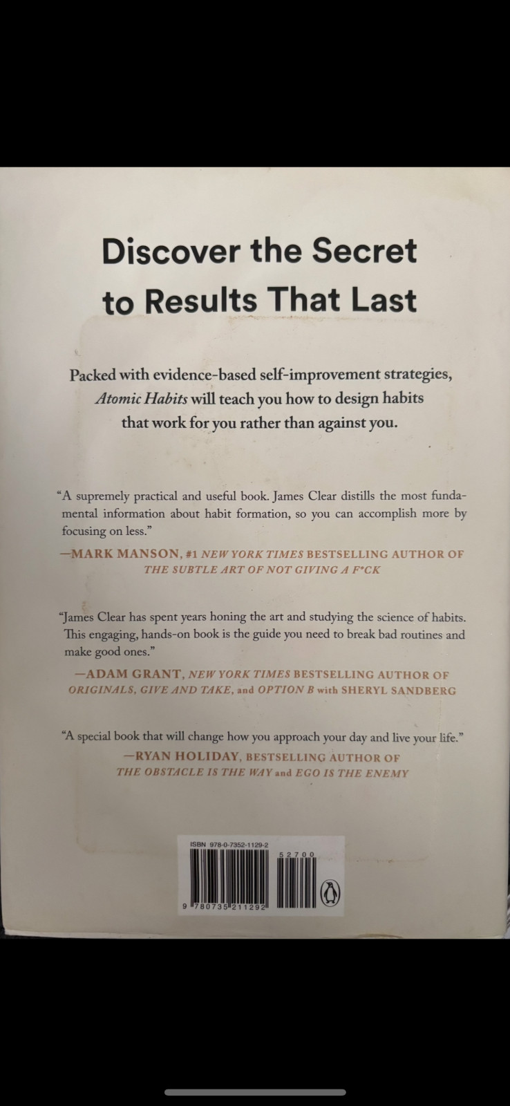 *Atomic Habits* Paperback by James Clear Build Good Habits & Break Bad Ones..