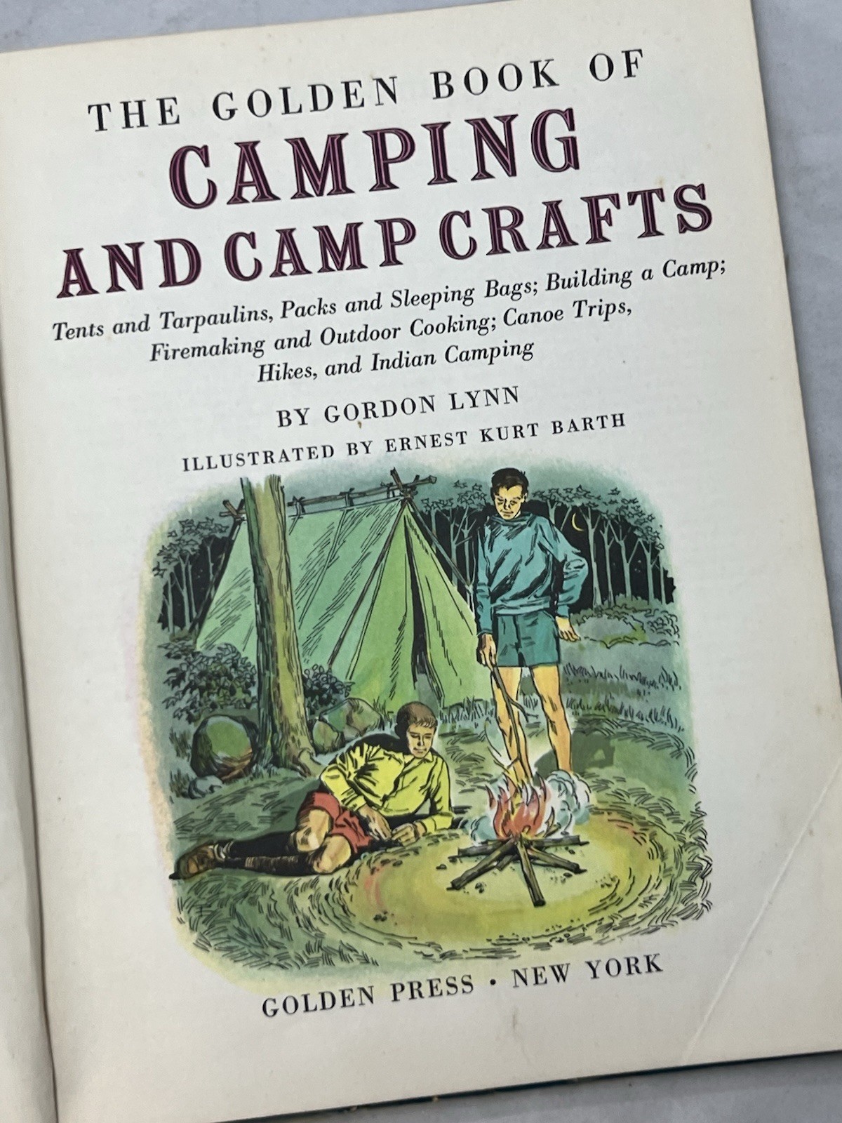 Golden Press The Golden Book of Camping and Camp Crafts HC Illustrated Lynn