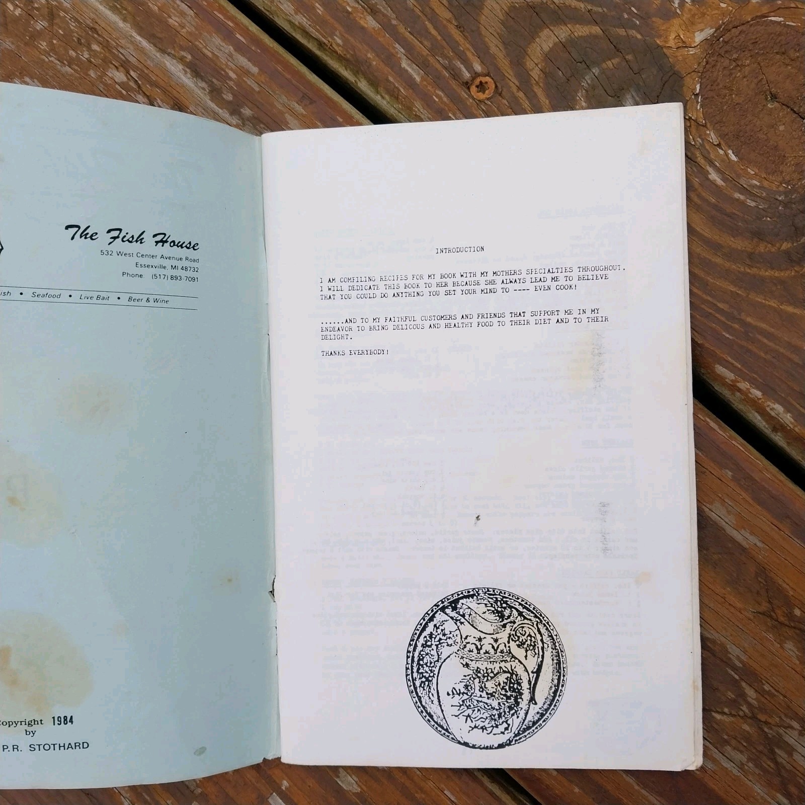 The Fish House Recipes Cookbook Essexville MI Michigan 47 Pages 1984