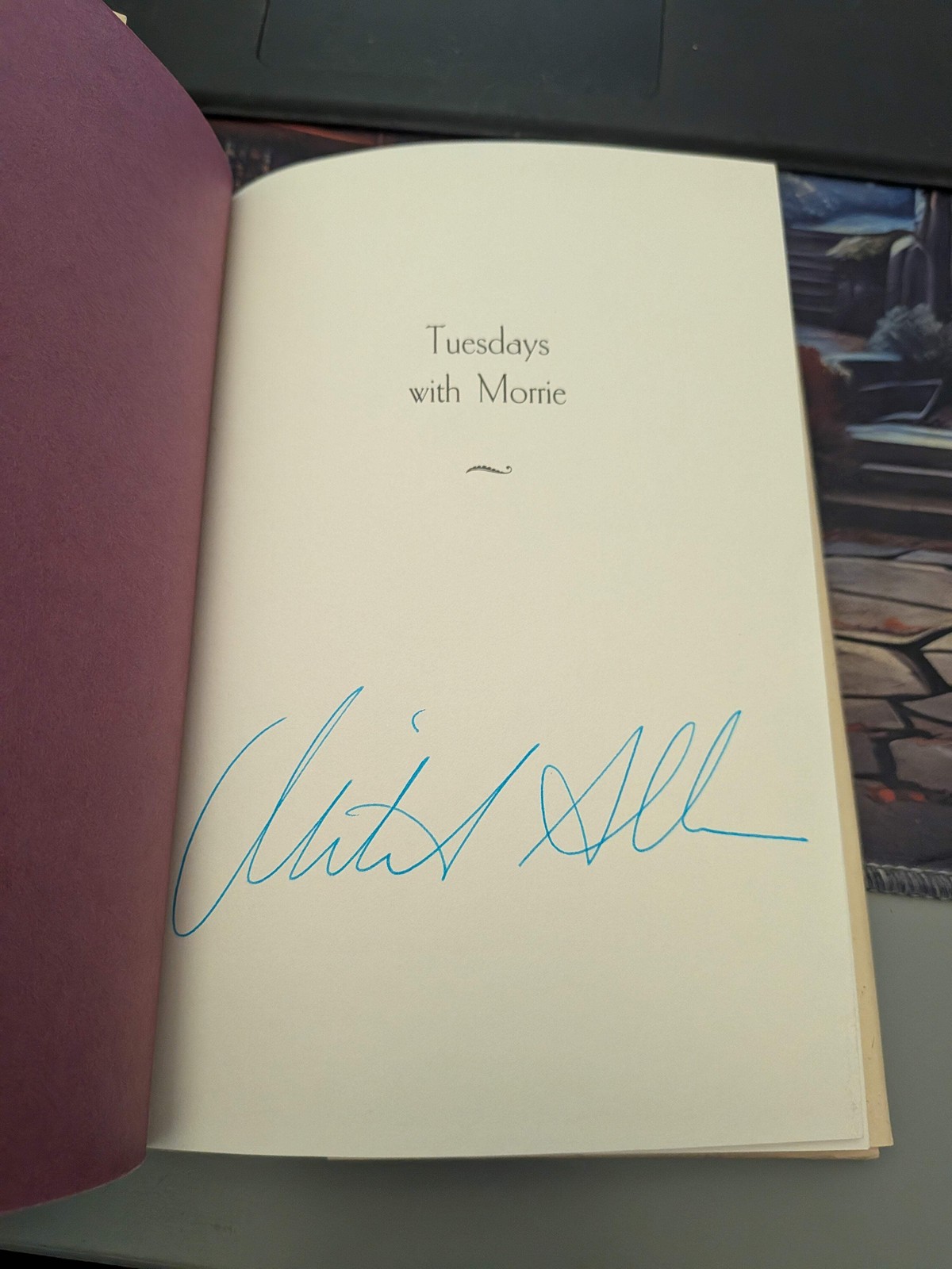 SIGNED! Tuesdays with Morrie by Mitch Albom HCDJ Very Good SEE PICS