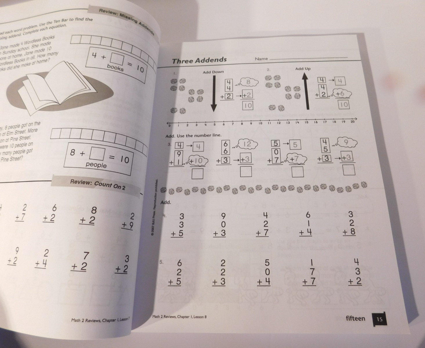 Math 2 Reviews – BJU Curriculum – barely Used – 328 pages Private and home schoo