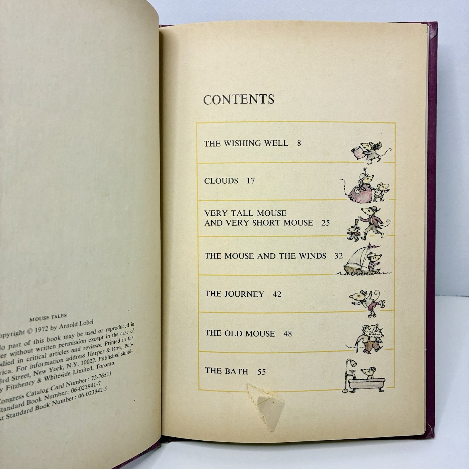 RARE! Book Mouse Tales by Arnold Lobel 1972 First Edition