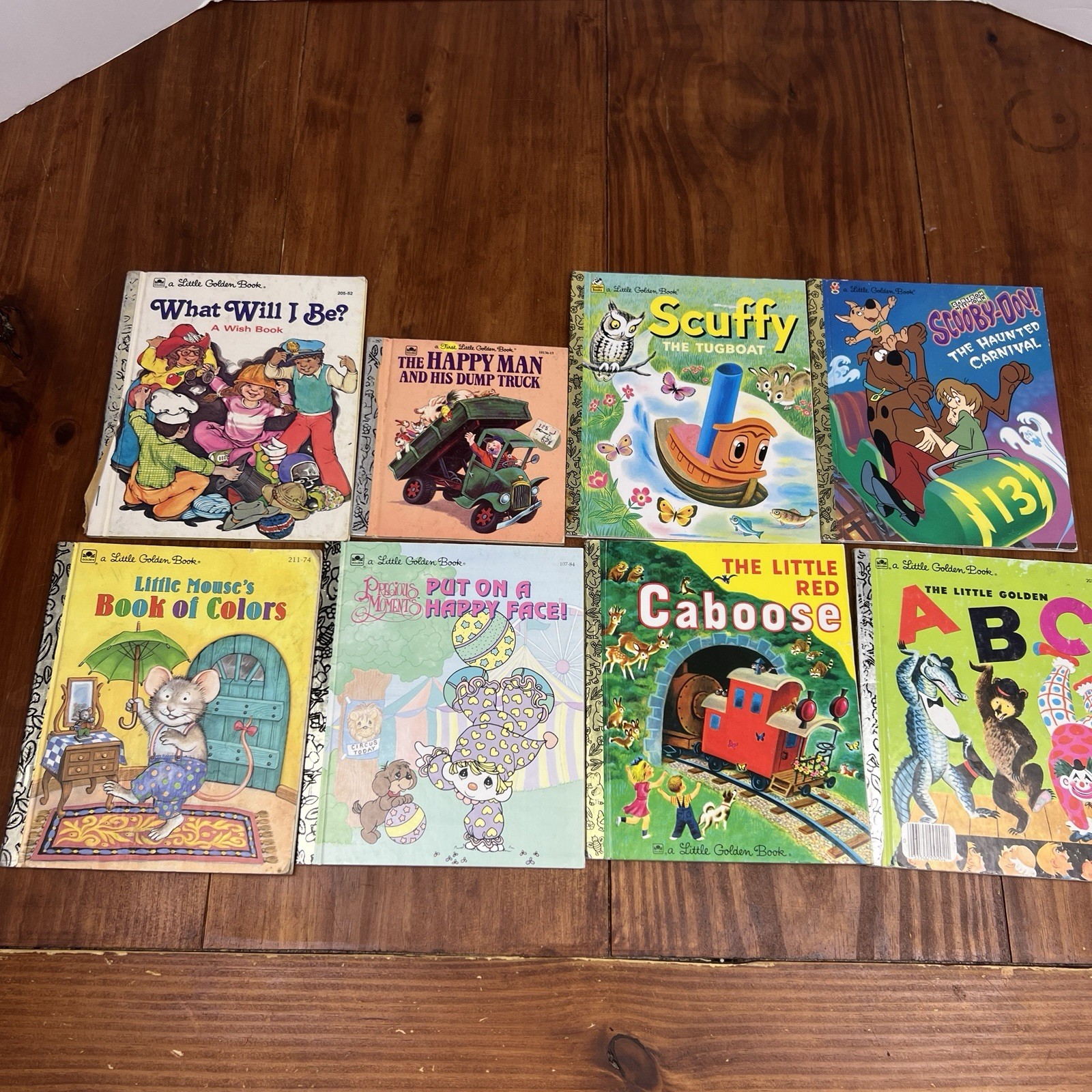 Vintage Little Golden Books Lot Scuffy Tugboat ABC Caboose Scooby Doo