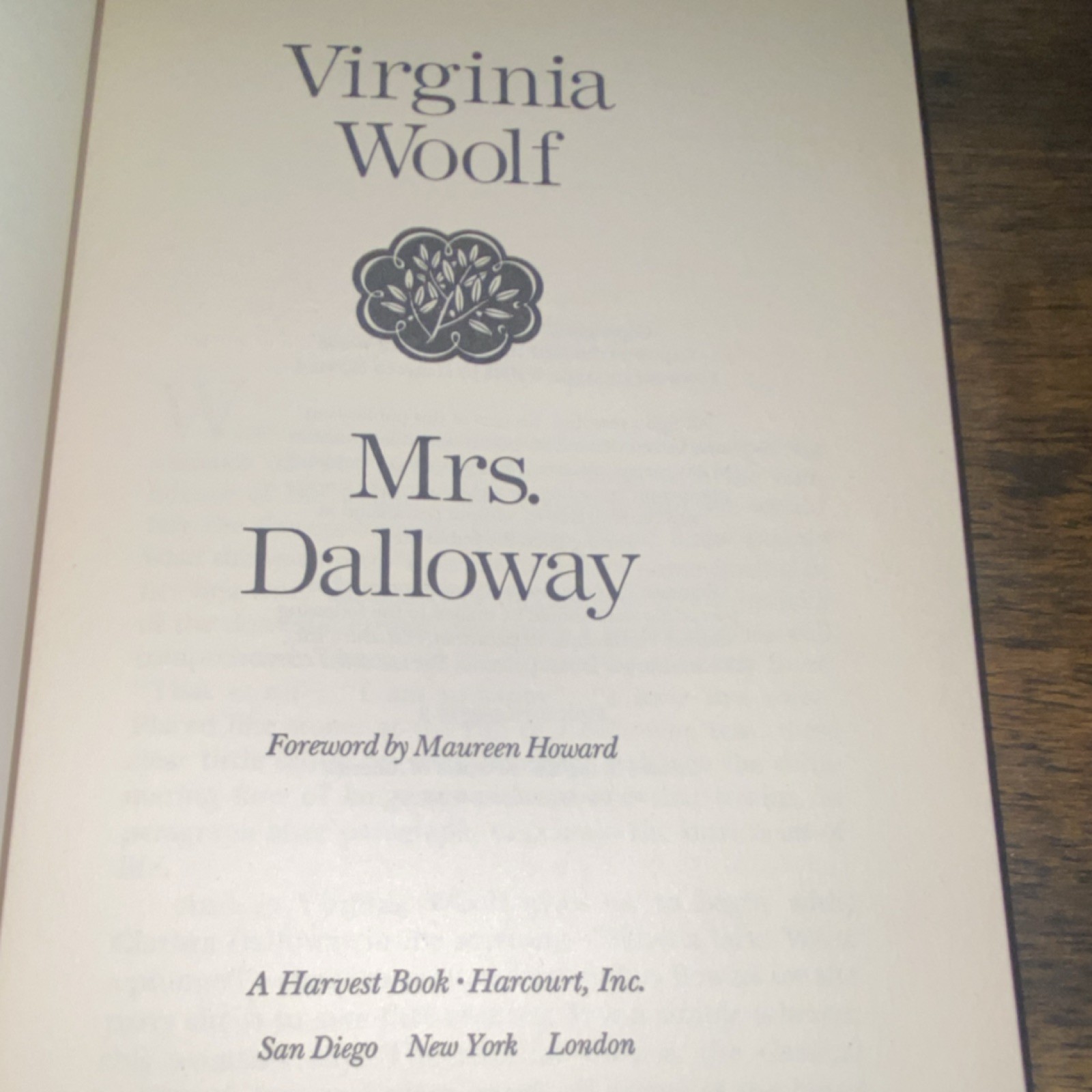 Mrs. Dalloway by Virginia Woolf Trade Paperback Harcourt Virginia Woolf Library…