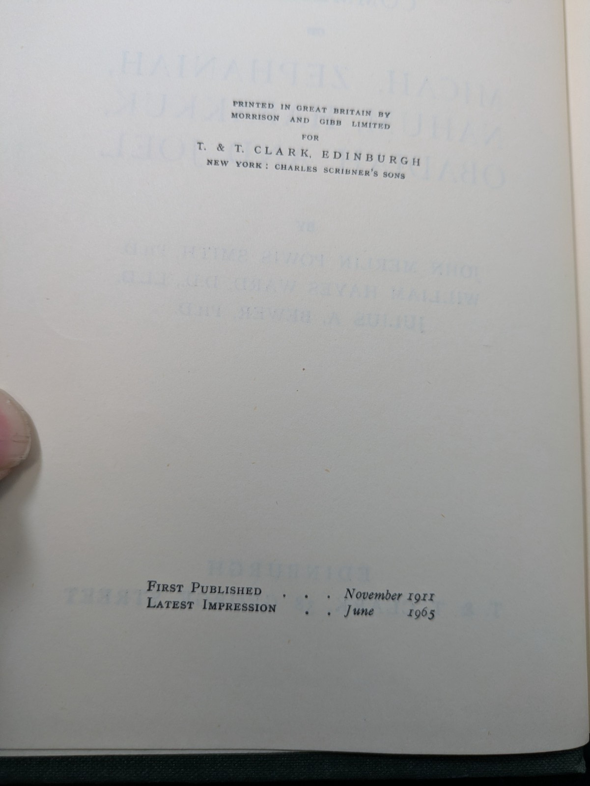 ICC International Critical Commentary Minor Prophets 1965 Nice