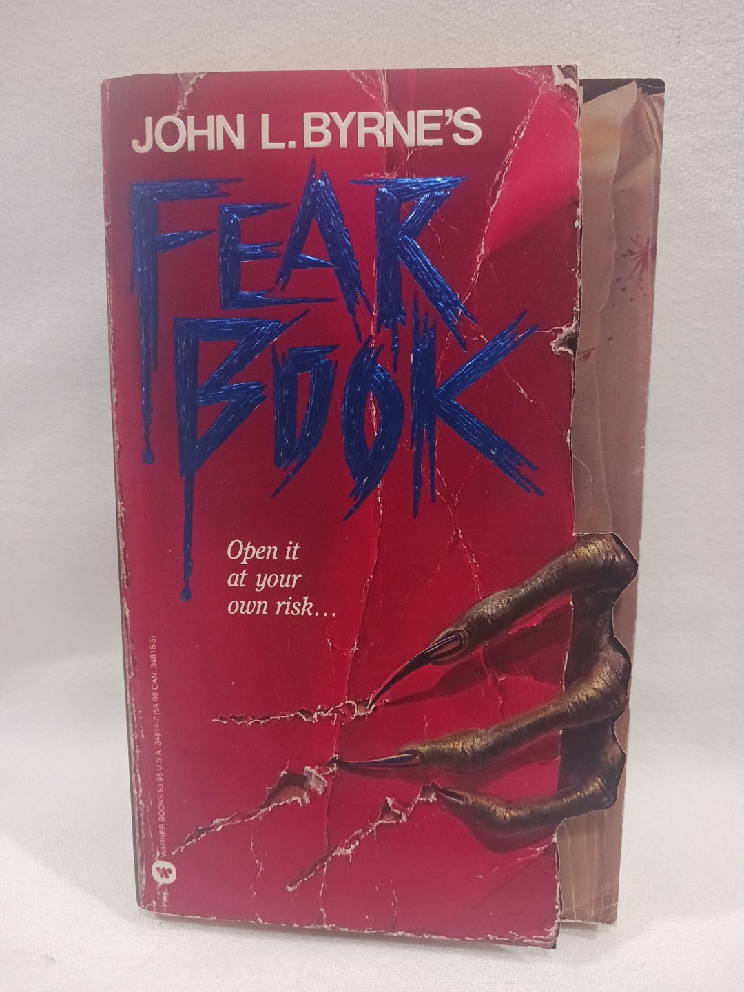 Fear Book John L Byrne 1988 Paperback First Edition 1st Printing Vintage Horror