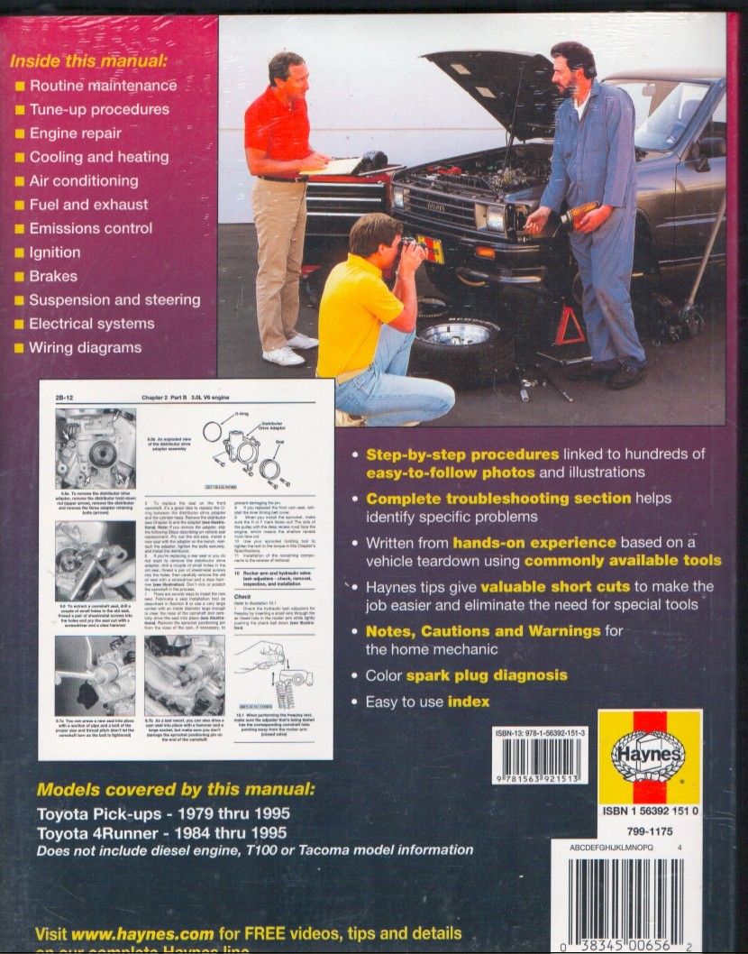 Haynes Toyota Pick-ups 4Runner 1979-1995 Repair Manual MN3067