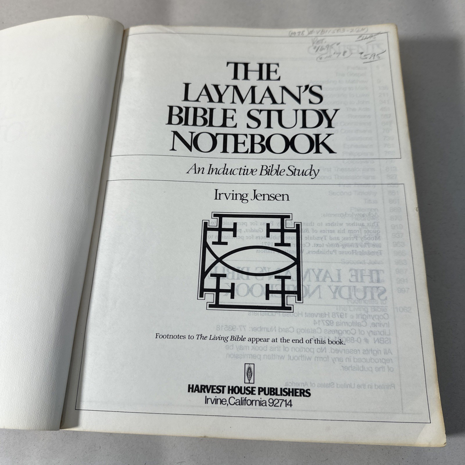 The Layman’s Bible Study Notebook by Irving Jensen 1978 Religion Book