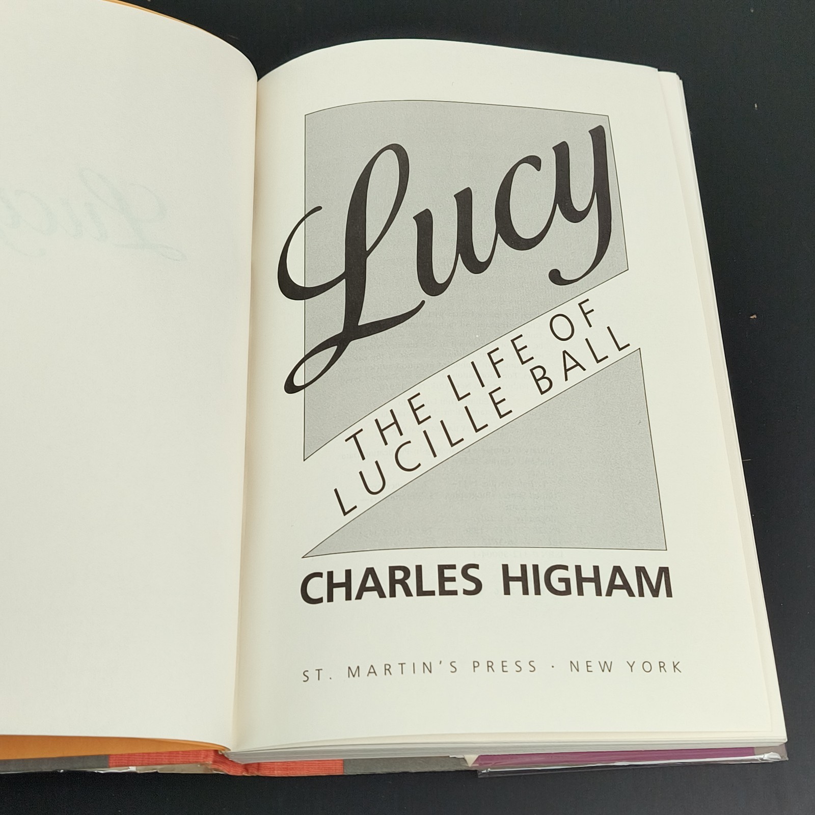 The Life of Lucille Ball by Charles Higham Signed By The Author With Note