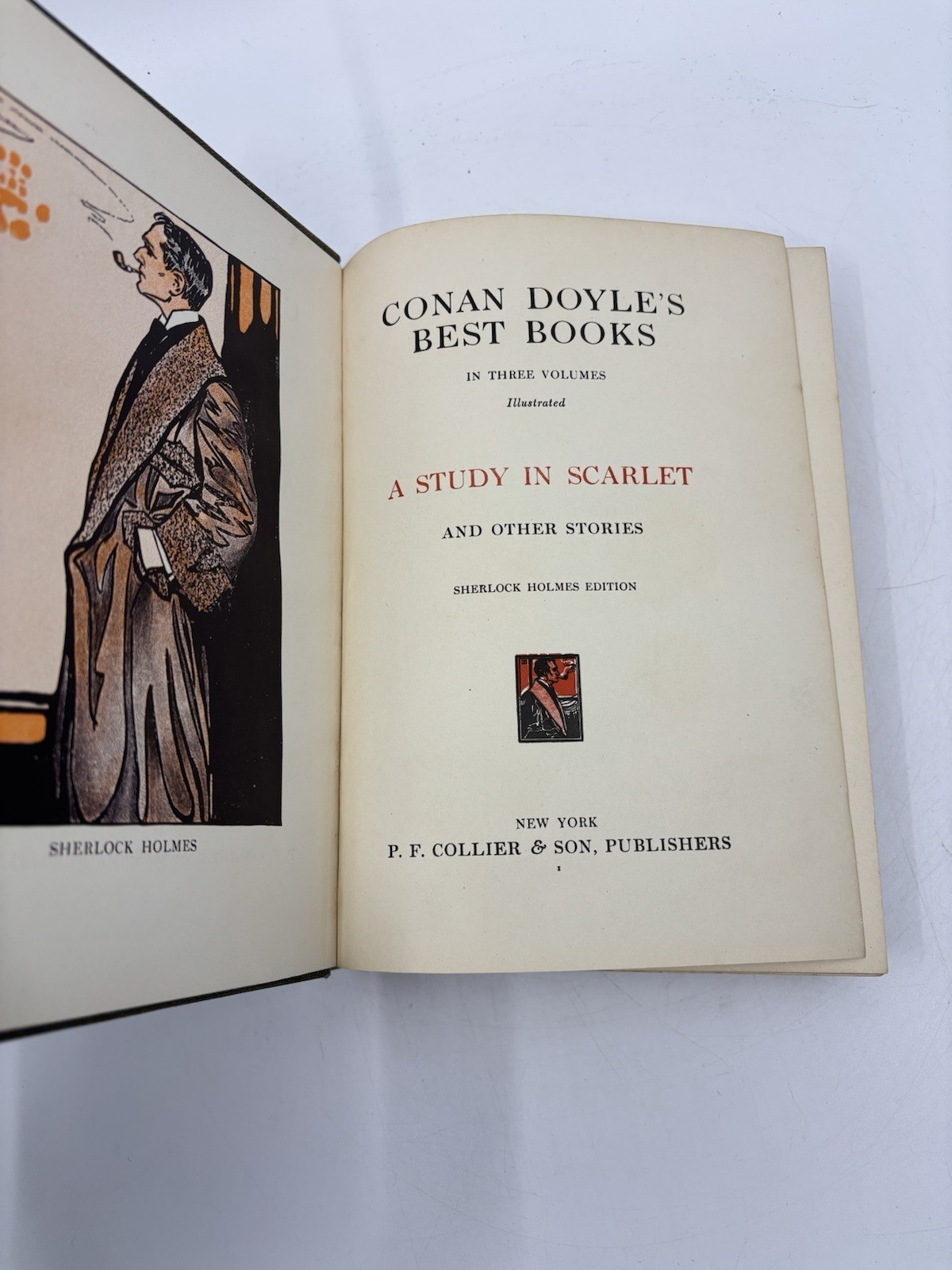 Conan Doyle’s Best Books 3‑Vol Sherlock Holmes Set P.F. Collier Illustrated