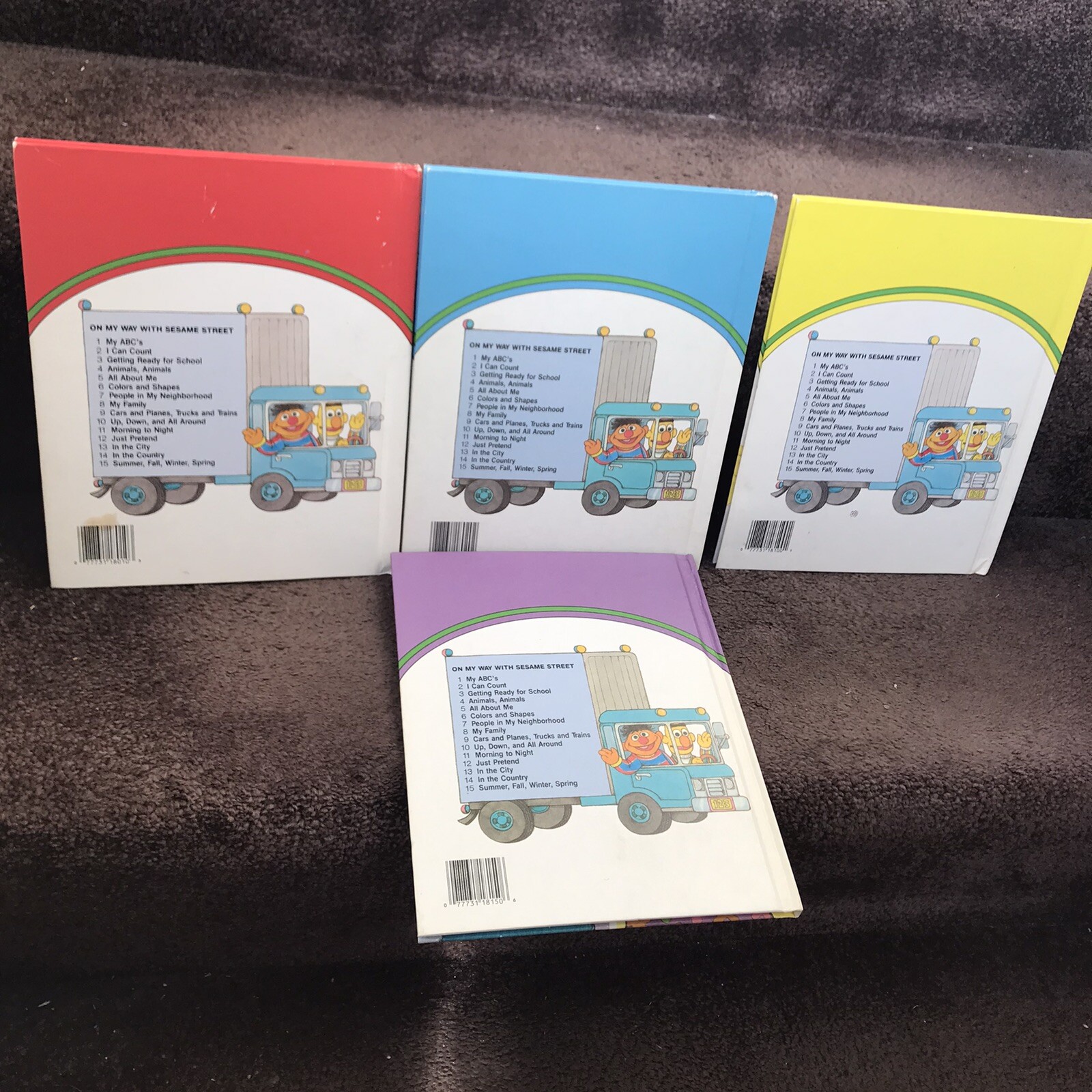 1989 On My Way With Sesame Street Books Hardcover lot of 4 Vintage Big Bird