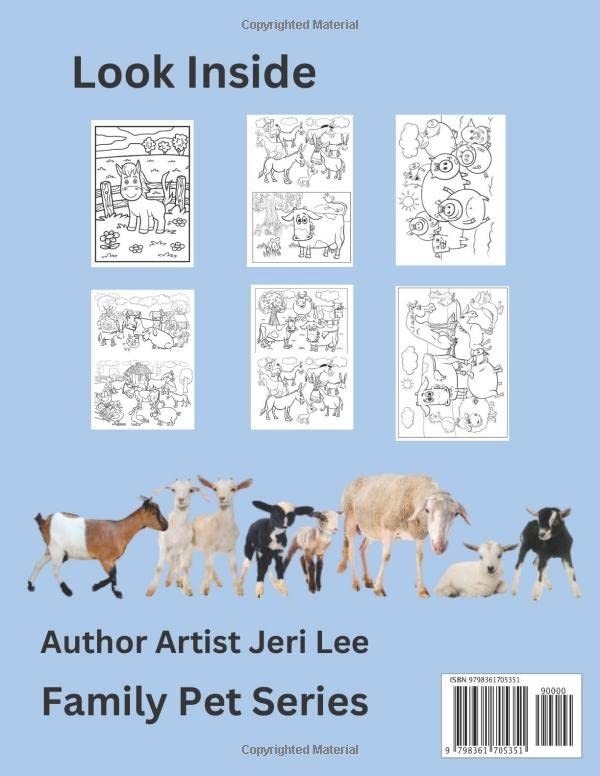 Farm Animals for Kids Coloring Book: Family Pets 108 Pages 8.5 x 11 for All Ages