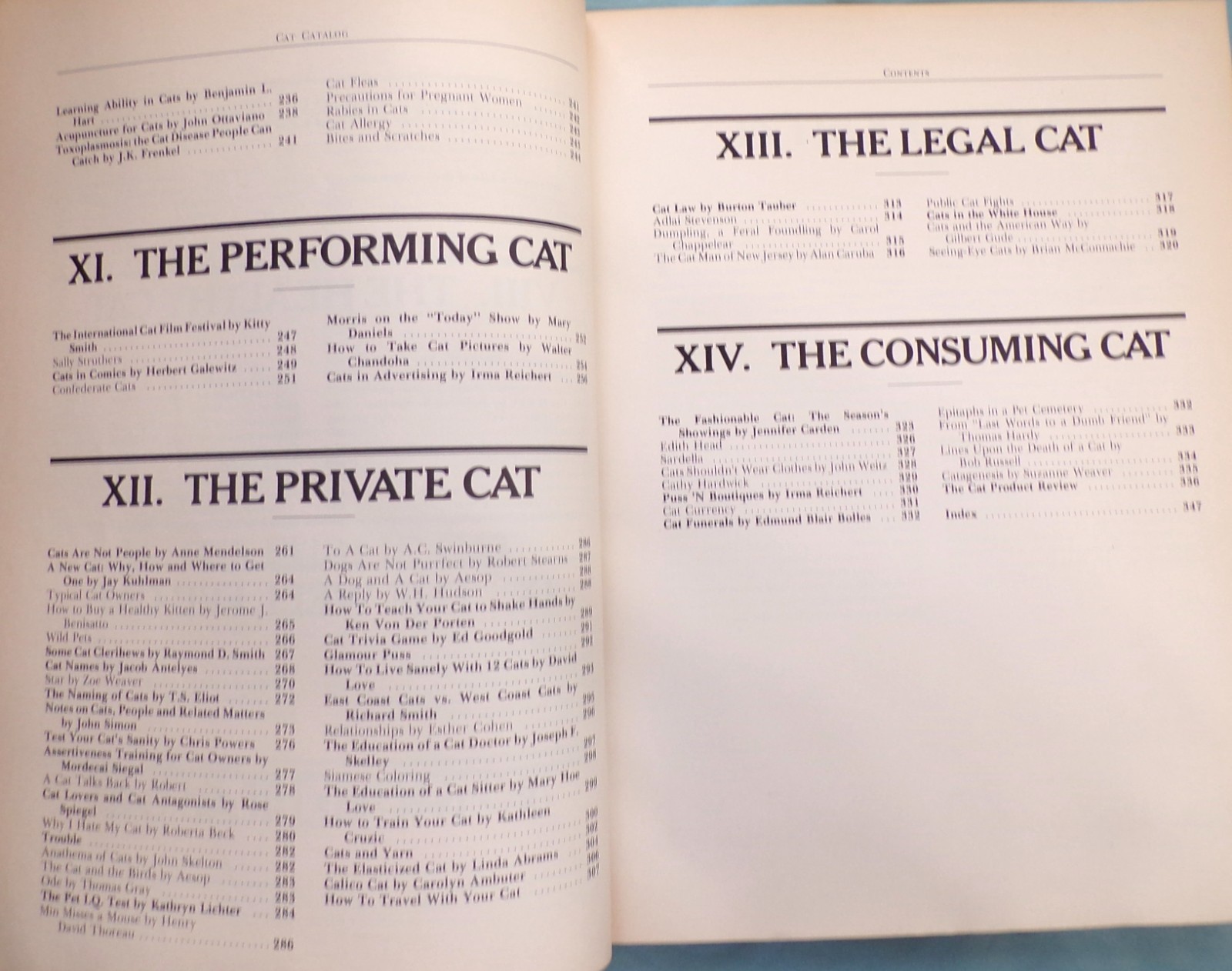 „Cat Catalog“, The Ultimate Cat Book, Large „Very Good“ 1st Ed. Book, 352 pages