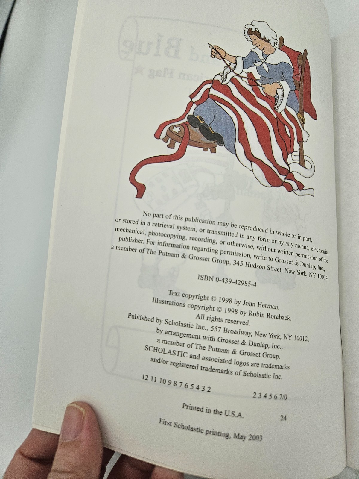 Red White Blue American Flag Kids Book Scholastic Patriotic History