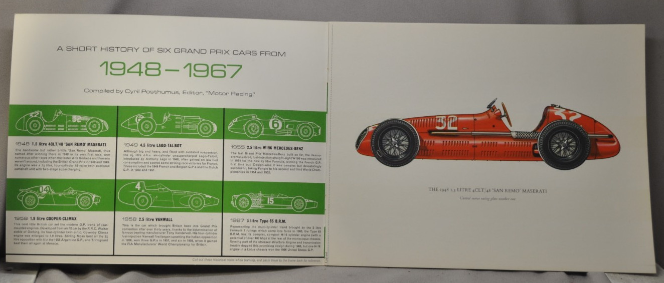 Grand Prix Cars 1948-1967 Color plates for Framing