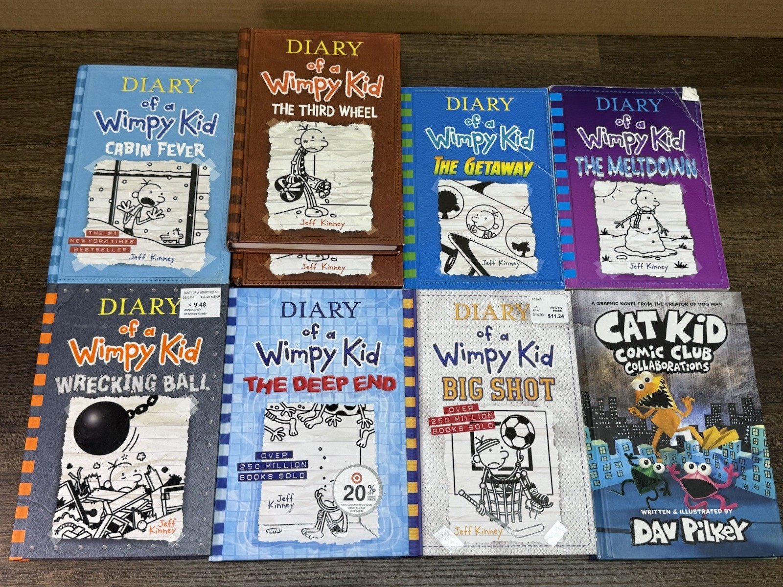 Diary Of A Wimpy Kid Book Collection. Lot Of 8 Hardback Paperback Car Kid Comic