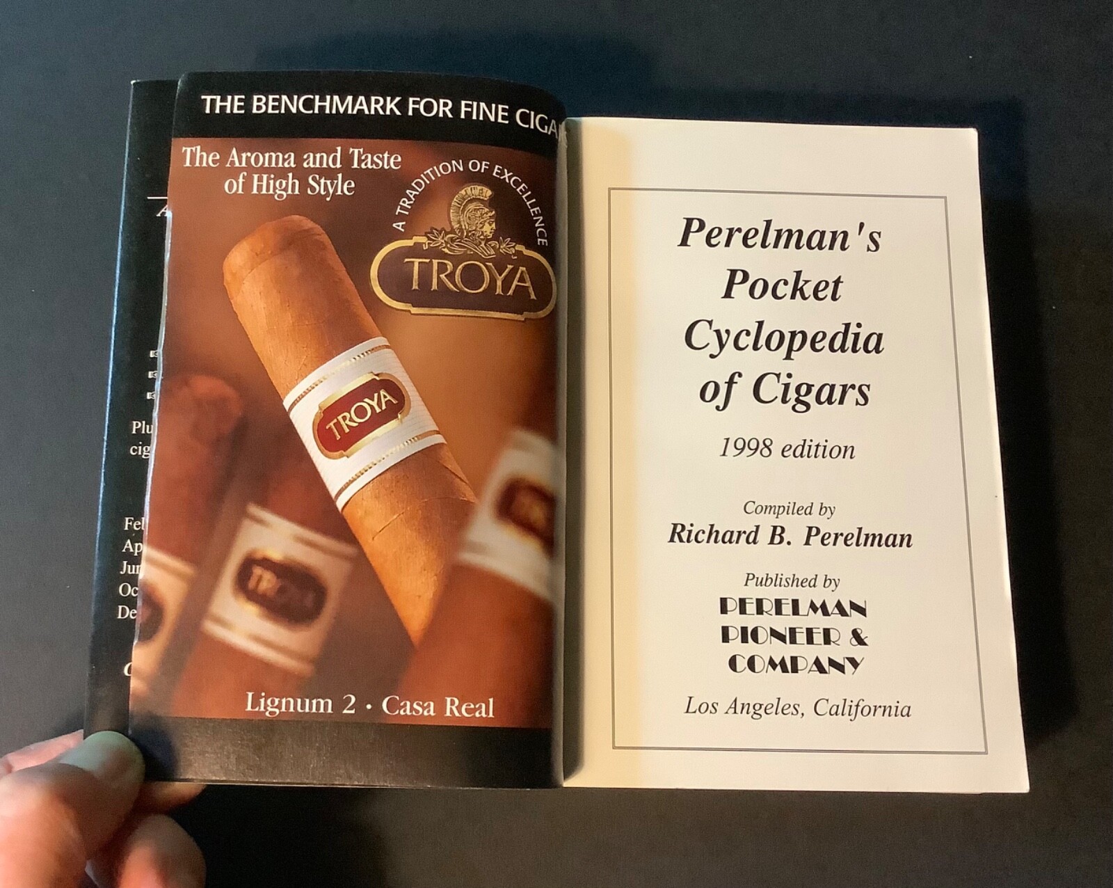 PERELMAN’S POCKET CYCLOPEDIA OF CIGARS 1998 Edition Softcover 1997