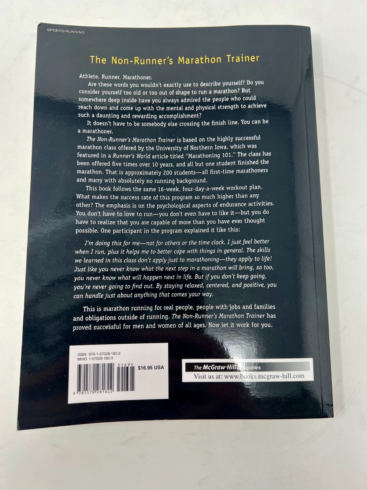 The Non-Runner’s Marathon Trainer (NTC Sports/Fitness) – Paperback – GOOD