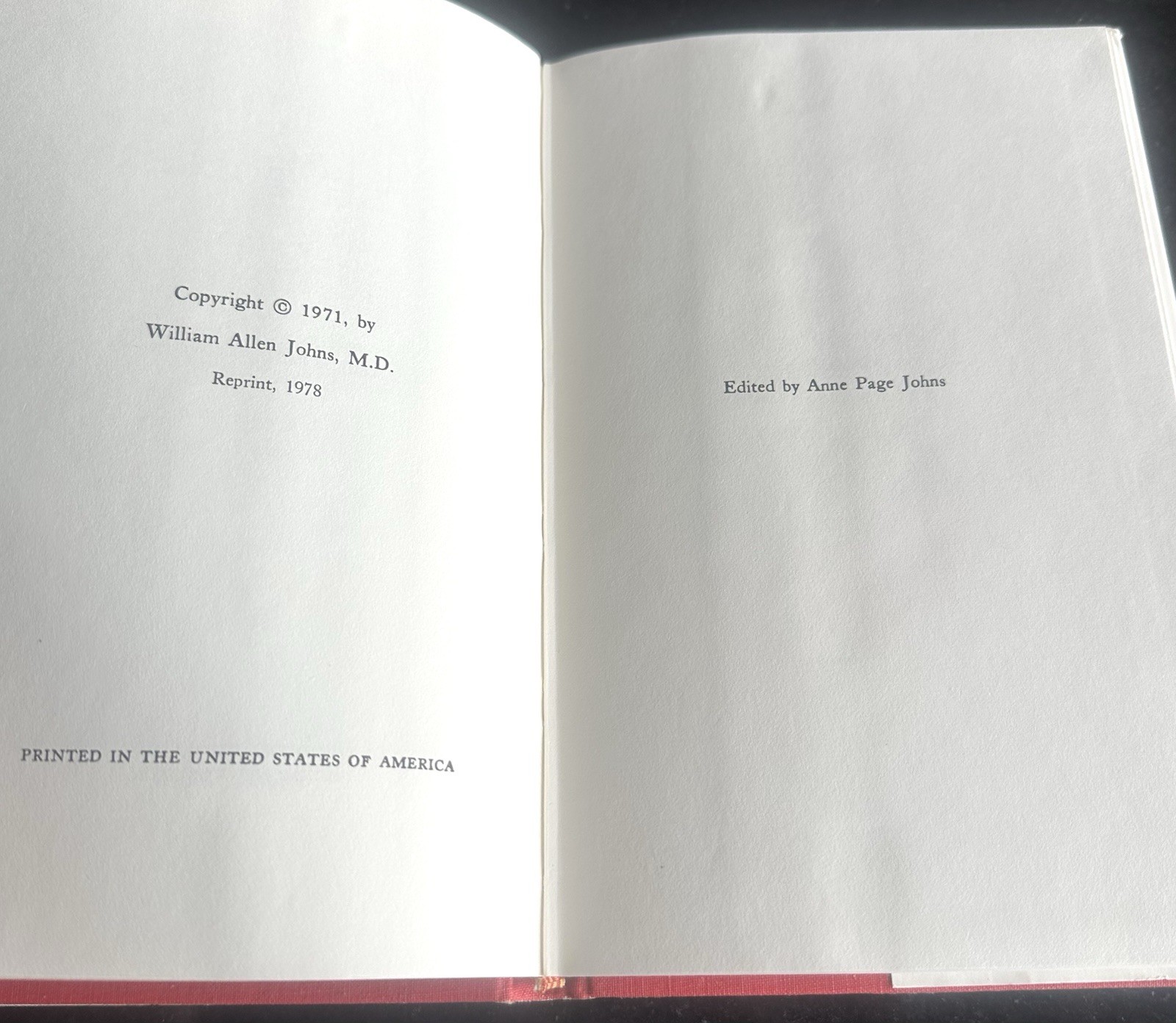 Willie Tolbert A Memoir by William Allen Johns, MD 1st Ed Hardcover w DJ 1978