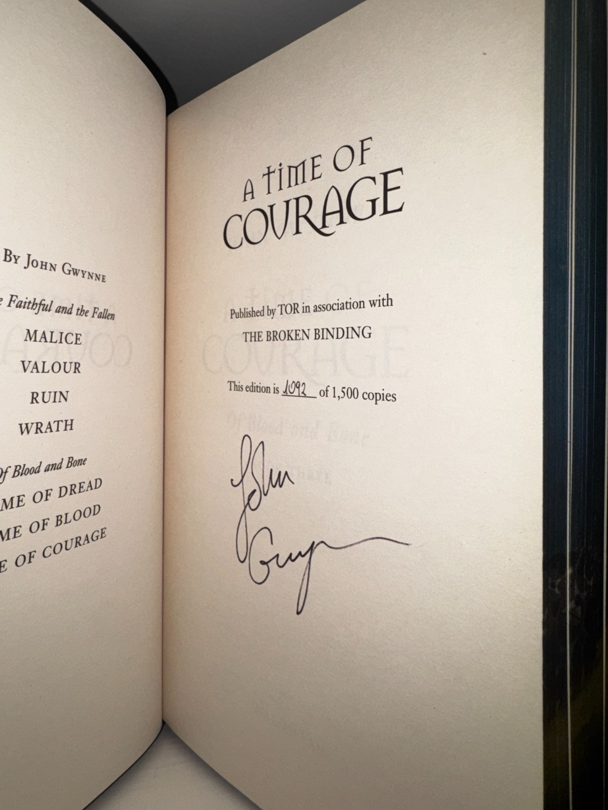 SIGNED The Broken Binding Of Blood And Bone Trilogy #1092