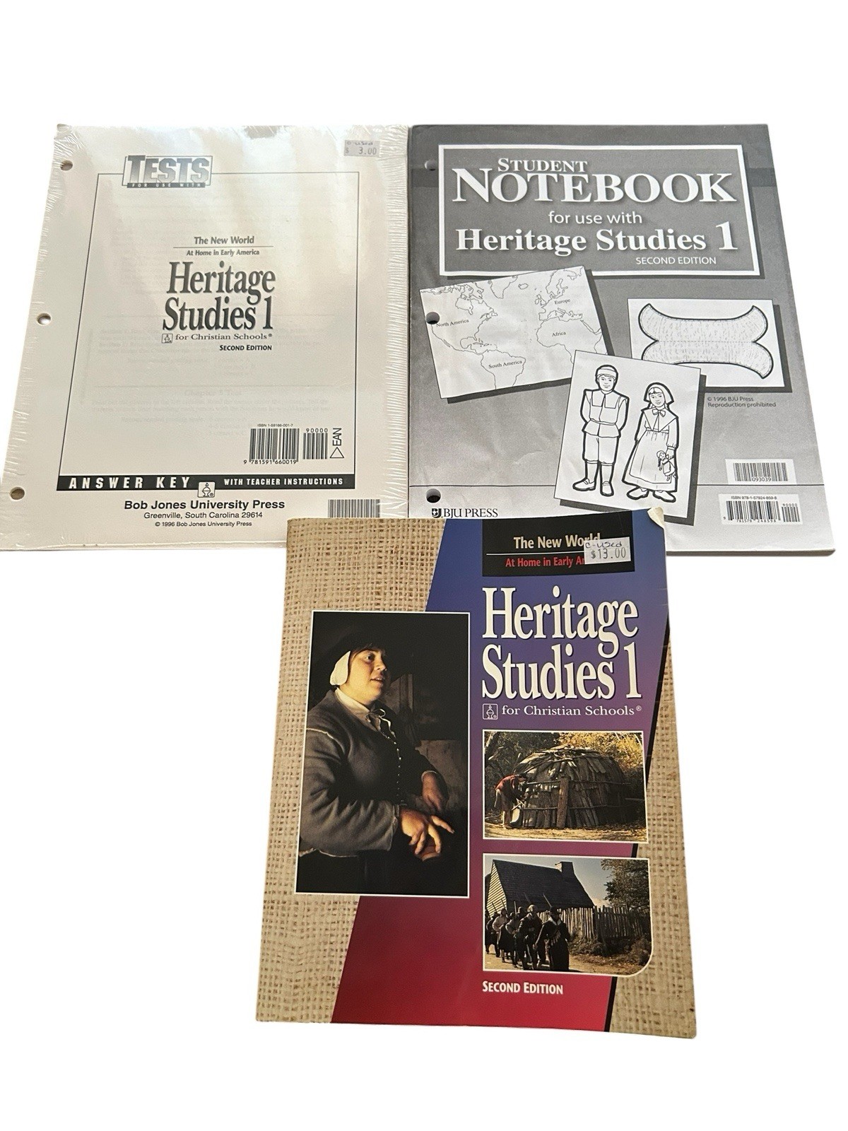 Bob Jones University BJU Heritage Studies 1 Curriculum set the New world 3 books