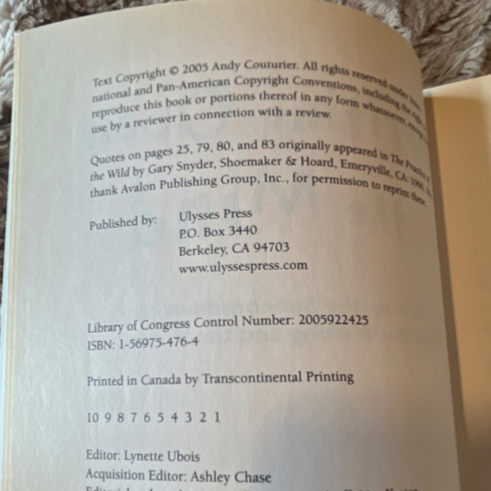 Ulysses Press Writing Open the Mind by Andy Couturier, PB 2005 English