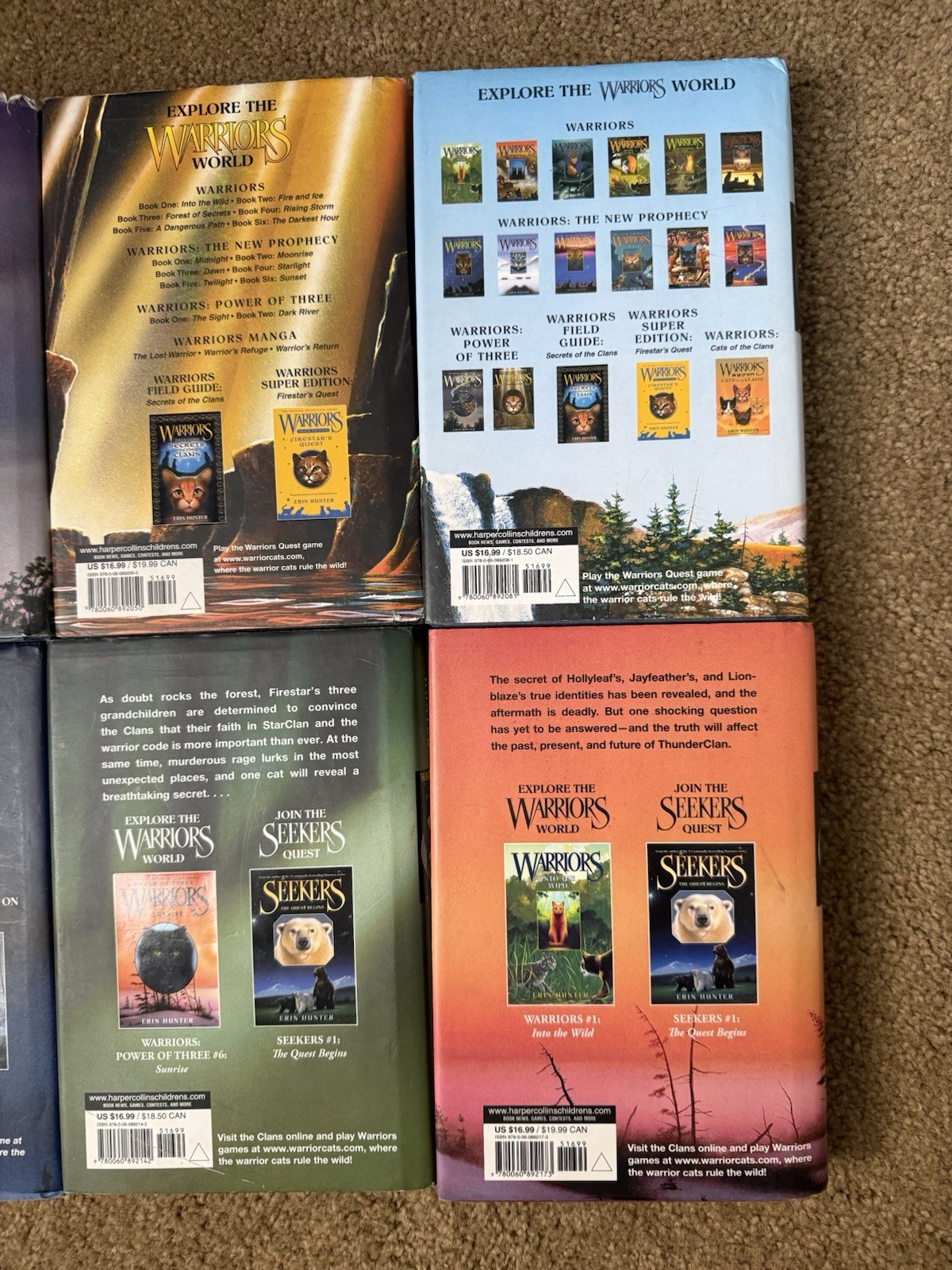 Power of Three Warriors Book Series Six Hardcover Books Erin Hunter