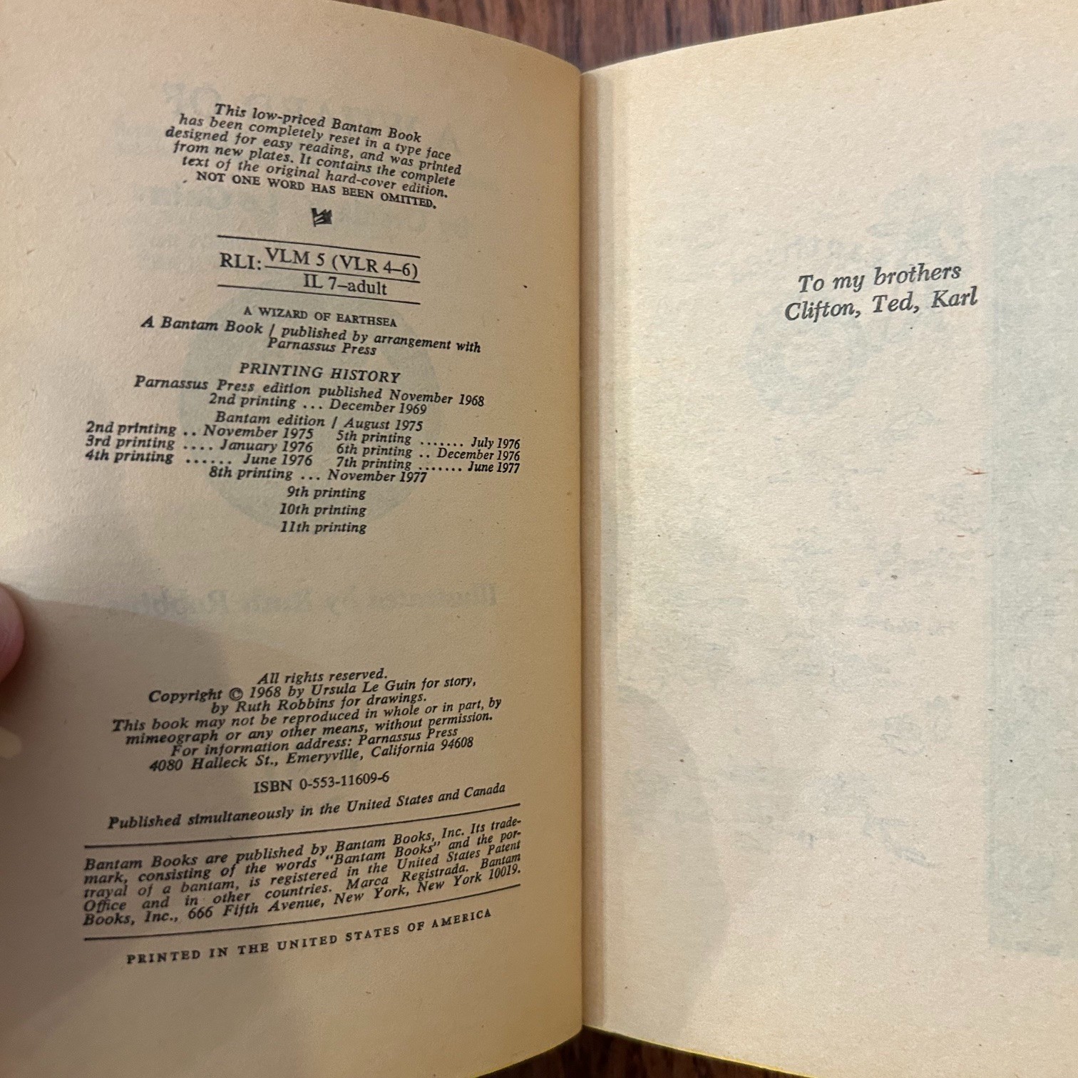 The Earthsea Trilogy by Ursula K Le Guin Paperback Books Bantam Editions 1970s