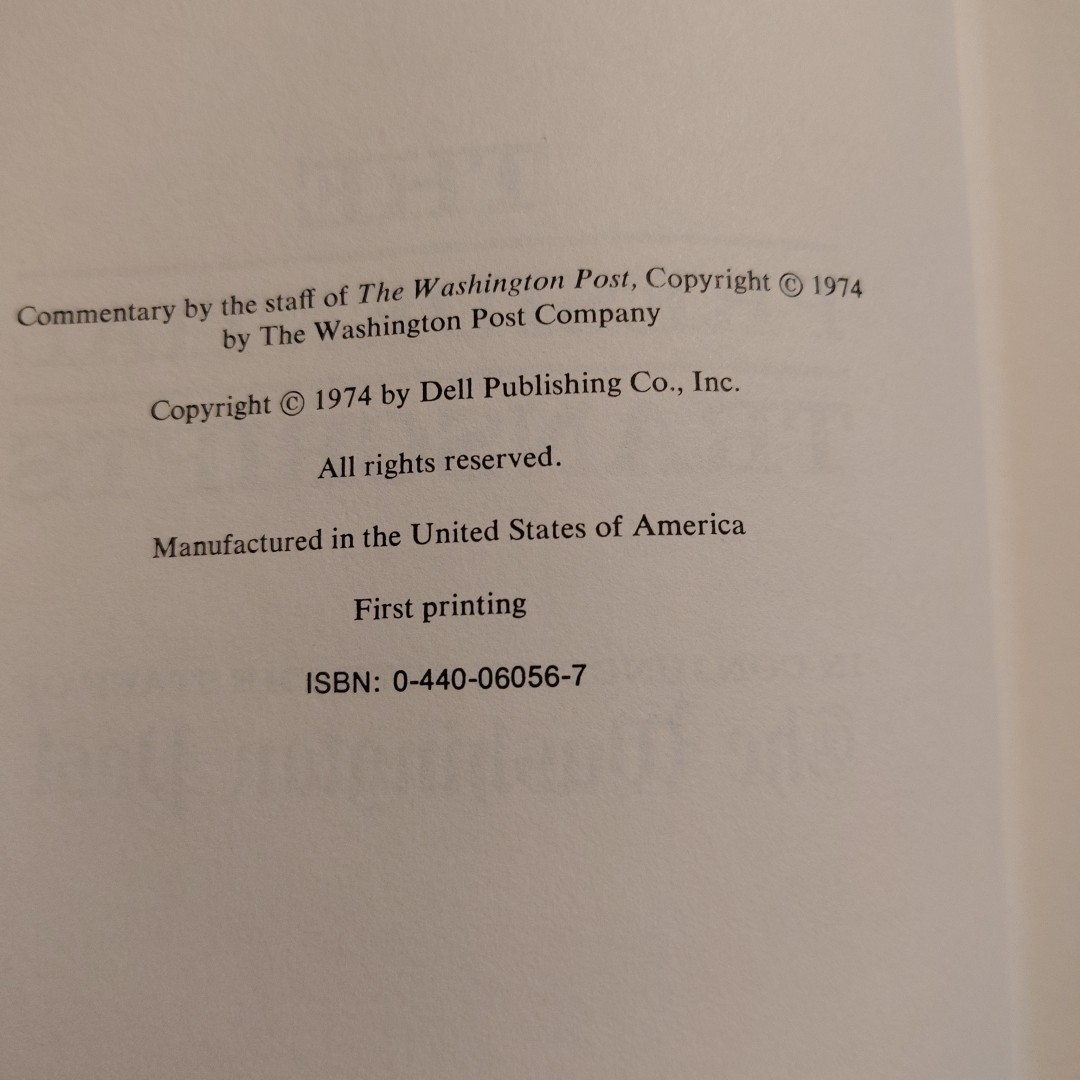 The Presidential Transcripts (1974 Hardcover) Delacorte Press First Printing