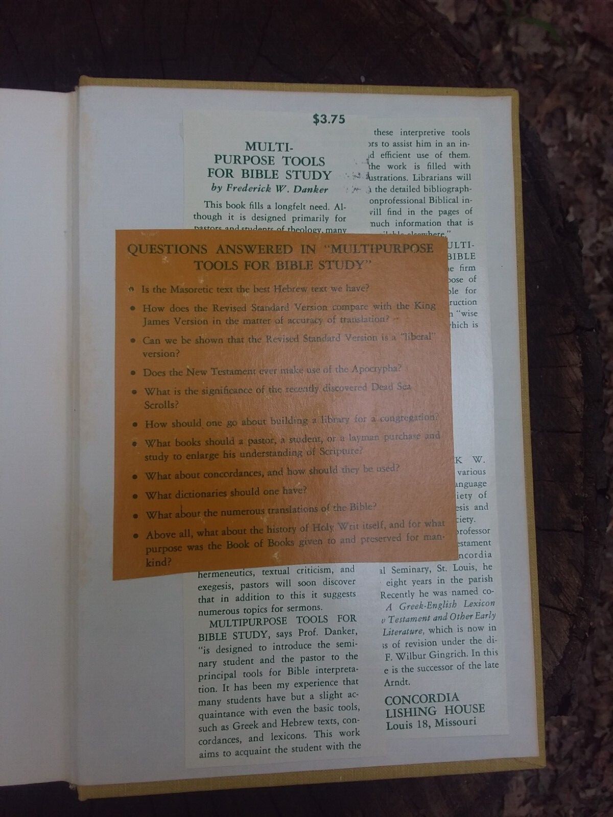 Multipurpose Tools for Bible Study by Frederick W. Danker 2nd Edition Hardcover