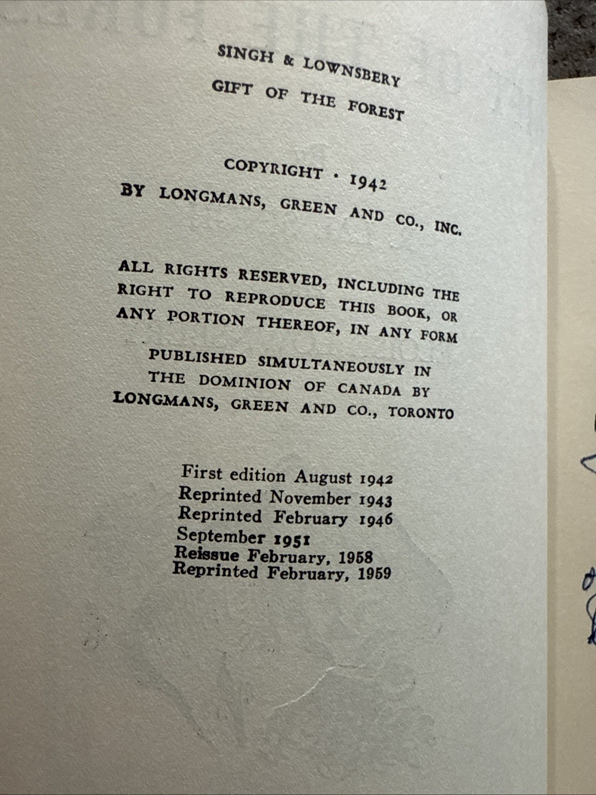 Gift of the Forest R. Lal Singh Signed and Inscribed Rare Punjabi Sikh Vintage