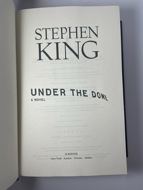 STEPHEN KING Under the Dome Hardcover Book HC 2009 Scribner Novel